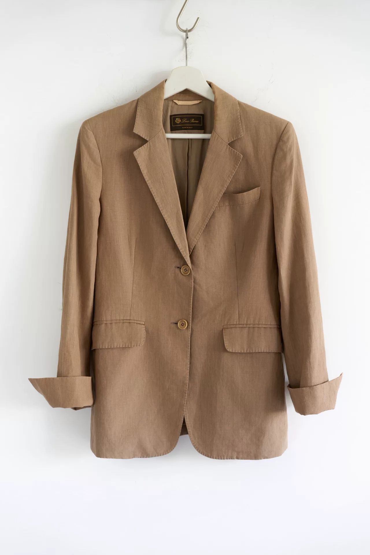 Loro Piana Camel Linen Blazer — front