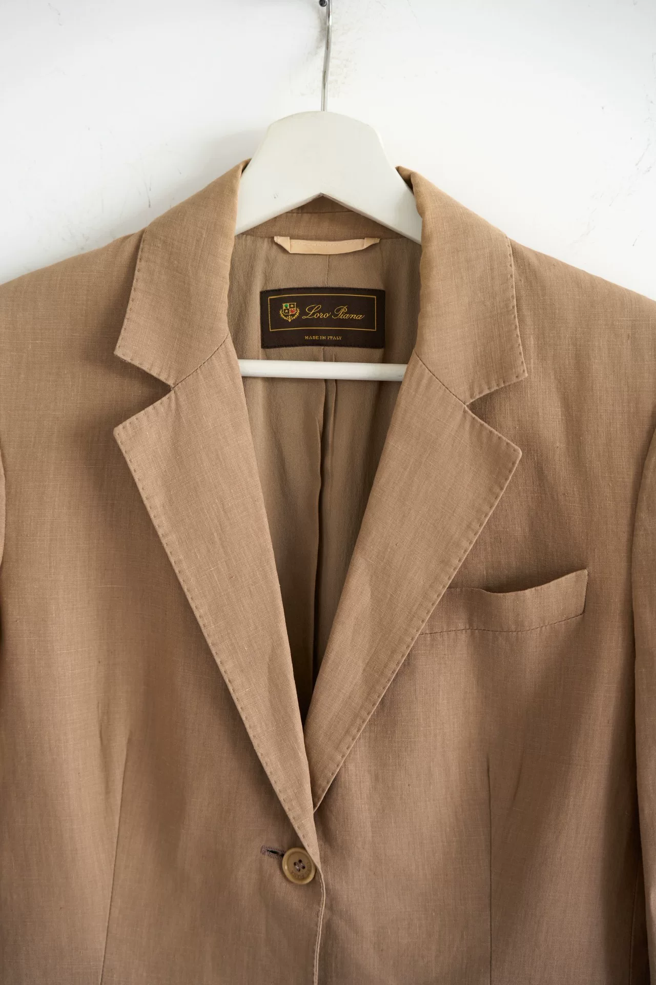 Loro Piana Camel Linen Blazer — back