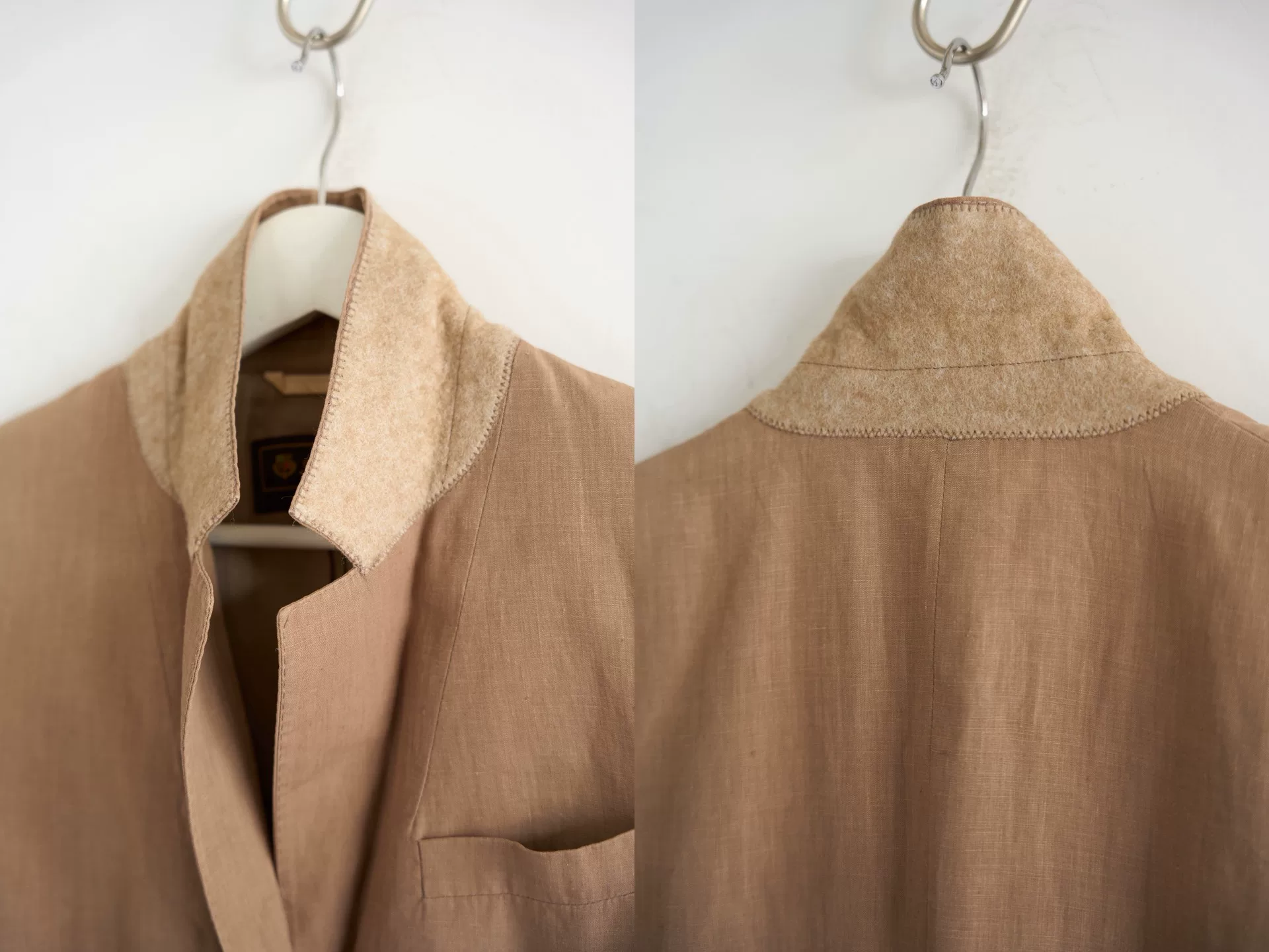 Loro Piana Camel Linen Blazer — label