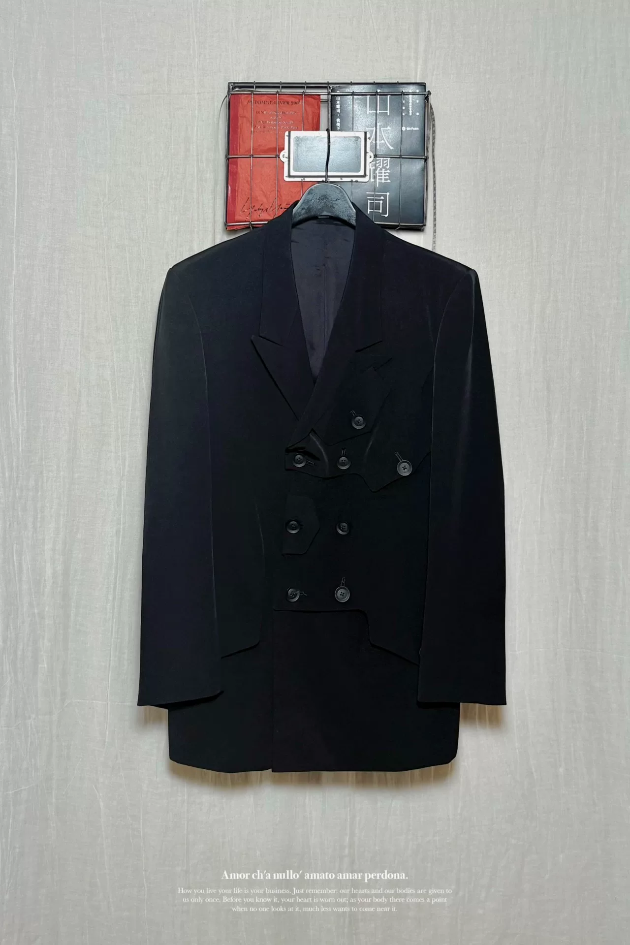 Yohji Yamamoto 20ss Asymmetrical Coat — detail