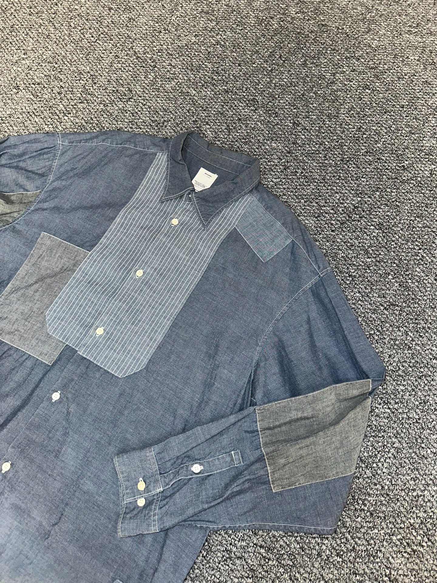 visvim Denim Patchwork Shirt — front