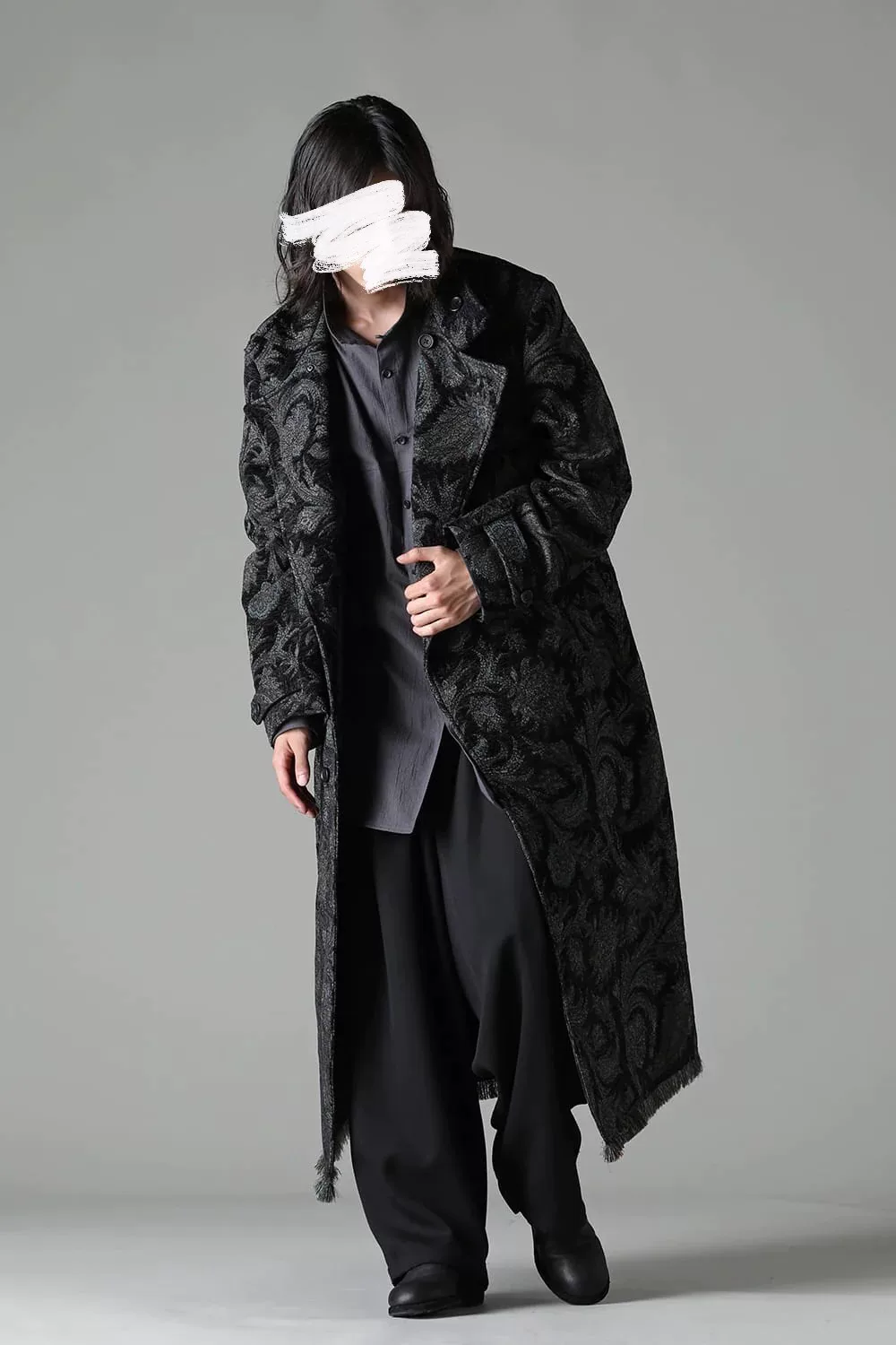 Yohji Yamamoto 23AW Ink-Dyed Gobelin Coat — label