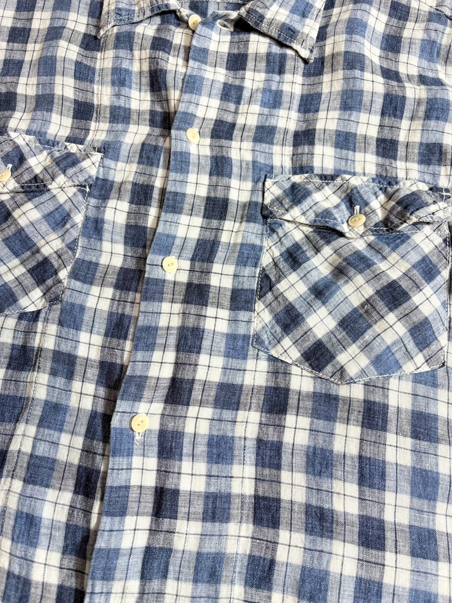VISVIM Linen Check Shirt — detail