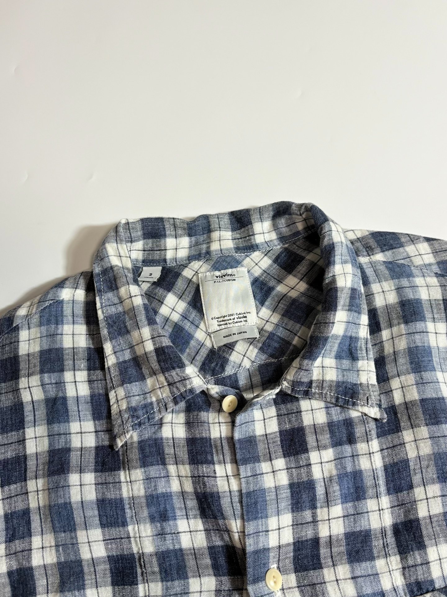 VISVIM Linen Check Shirt — back