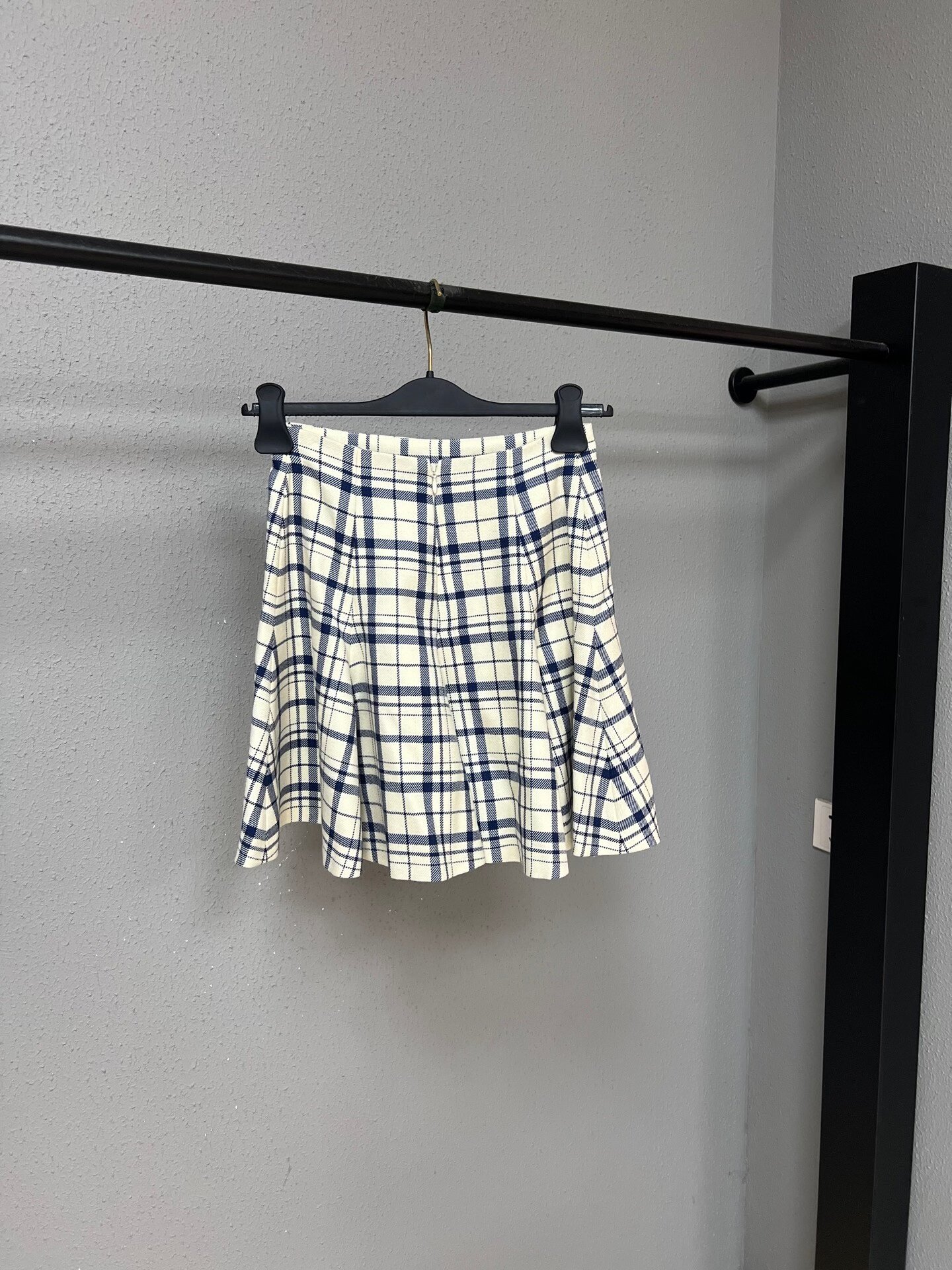 Dior Wool Plaid Skirt — front