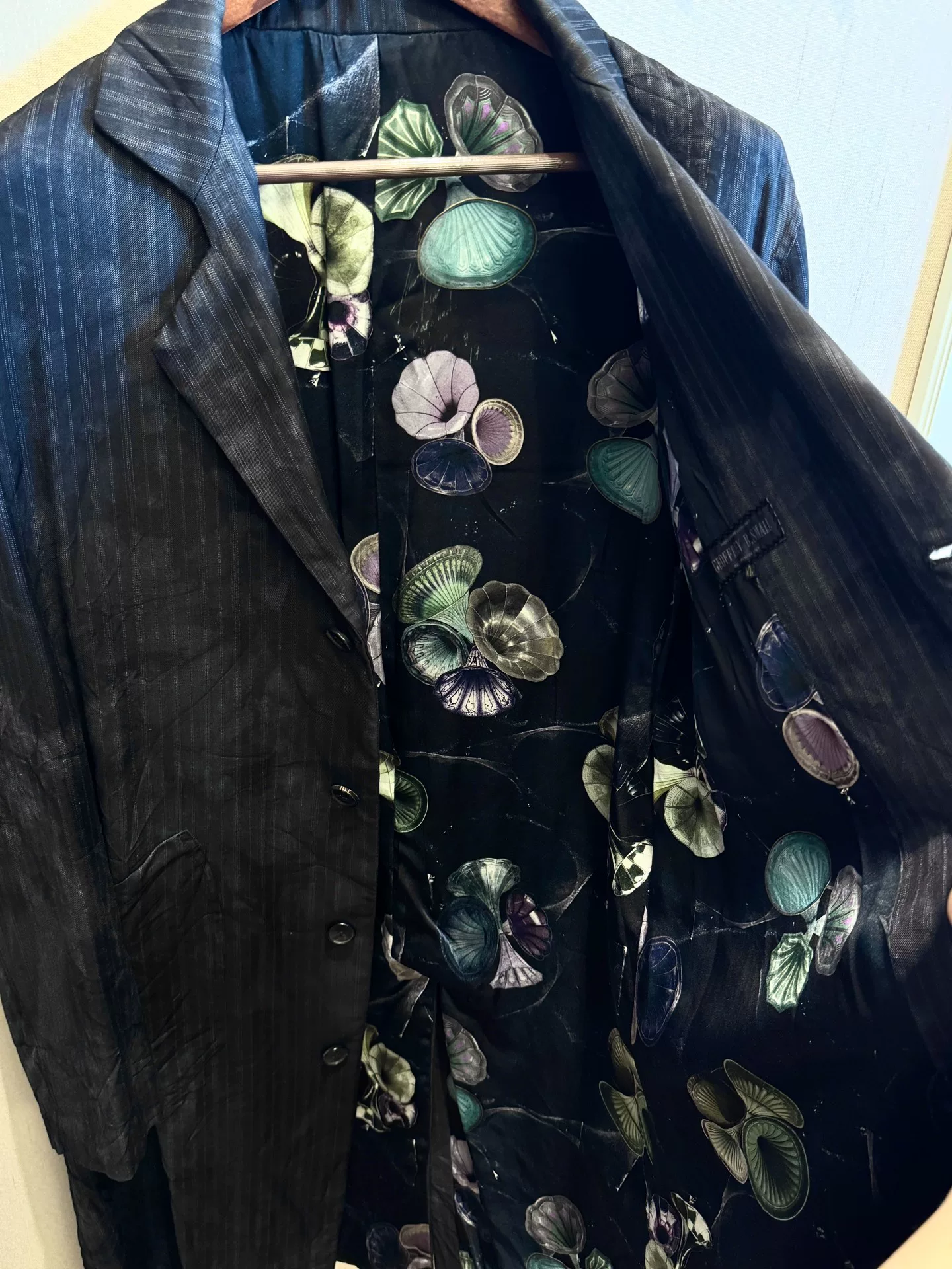 Geoffrey B Small Accidental Dye Long Blazer — detail