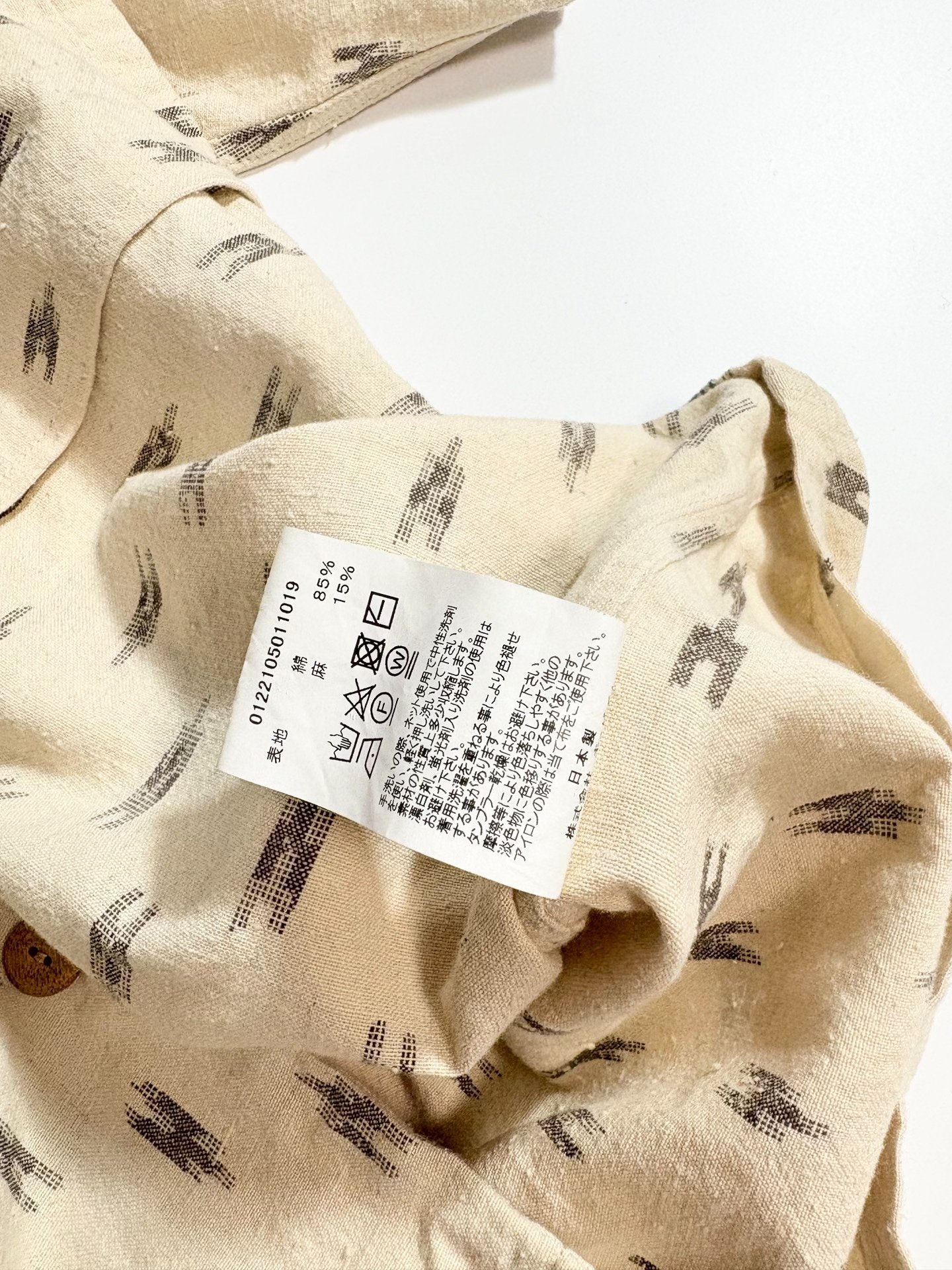 VISVIM FREE EDGE SHIRT KASURI — label