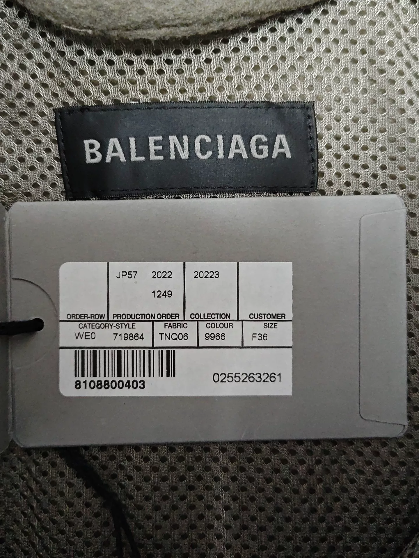 Balenciaga FW22 Sportyb Olive Jacket — back