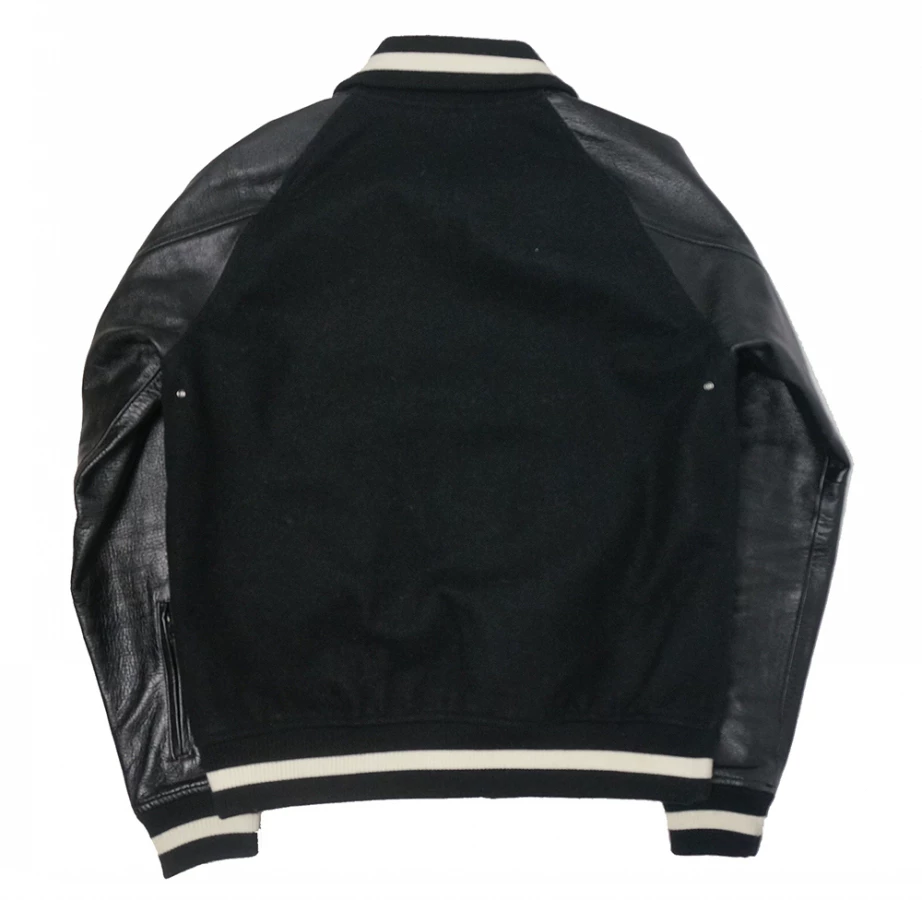 SOPHNET. Stadium Blouson Leather Sleeve Jacket — detail