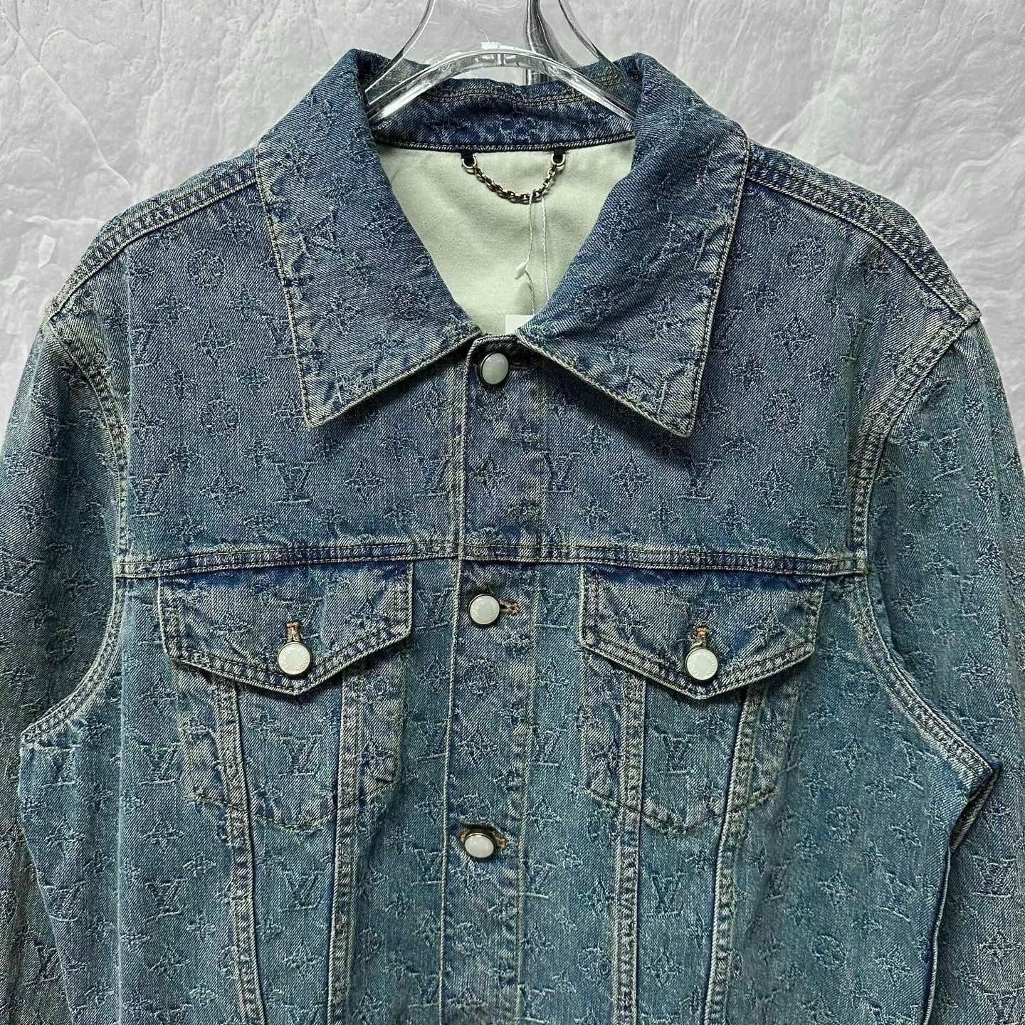 Louis Vuitton SS25 Monogram Pearl Button Denim Jacket — front