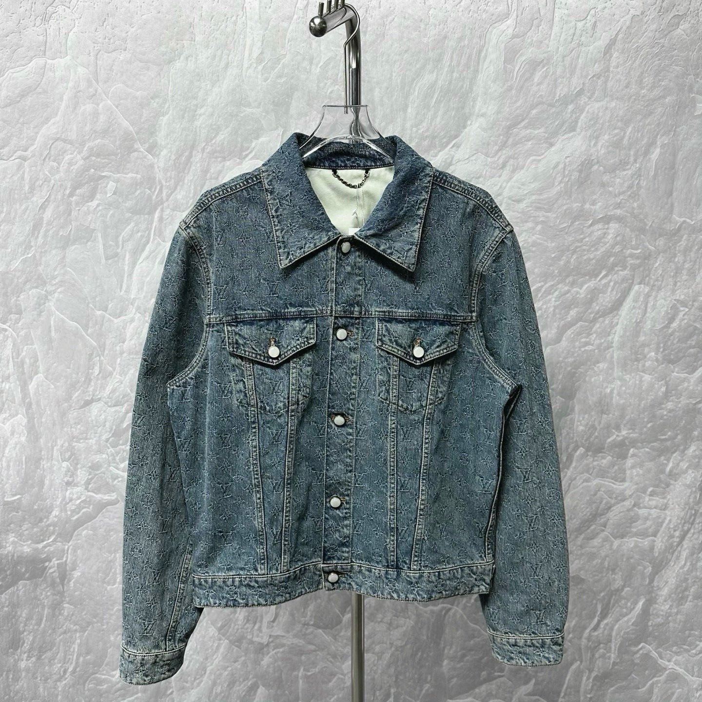 Louis Vuitton SS25 Monogram Pearl Button Denim Jacket