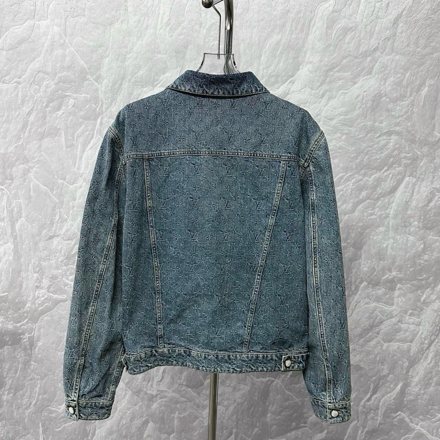 Louis Vuitton SS25 Monogram Pearl Button Denim Jacket — back