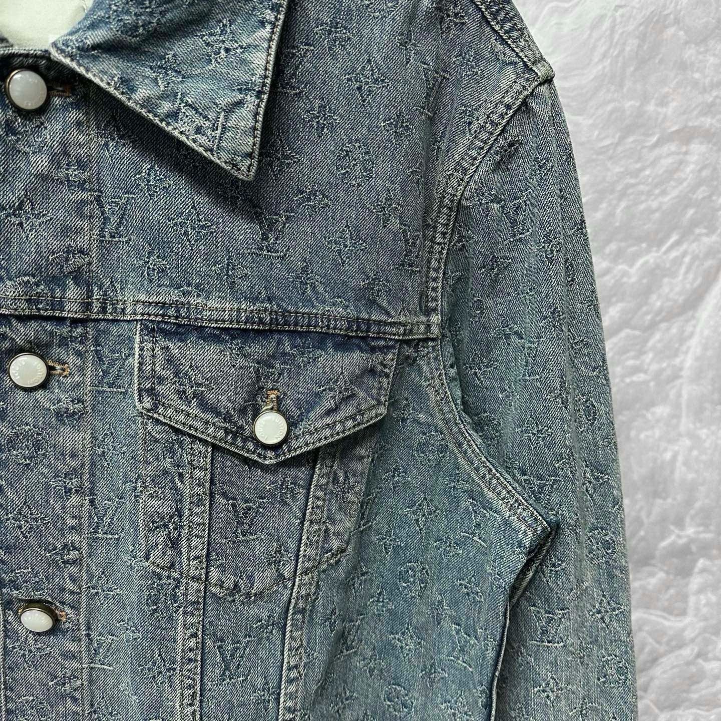 Louis Vuitton SS25 Monogram Pearl Button Denim Jacket — detail