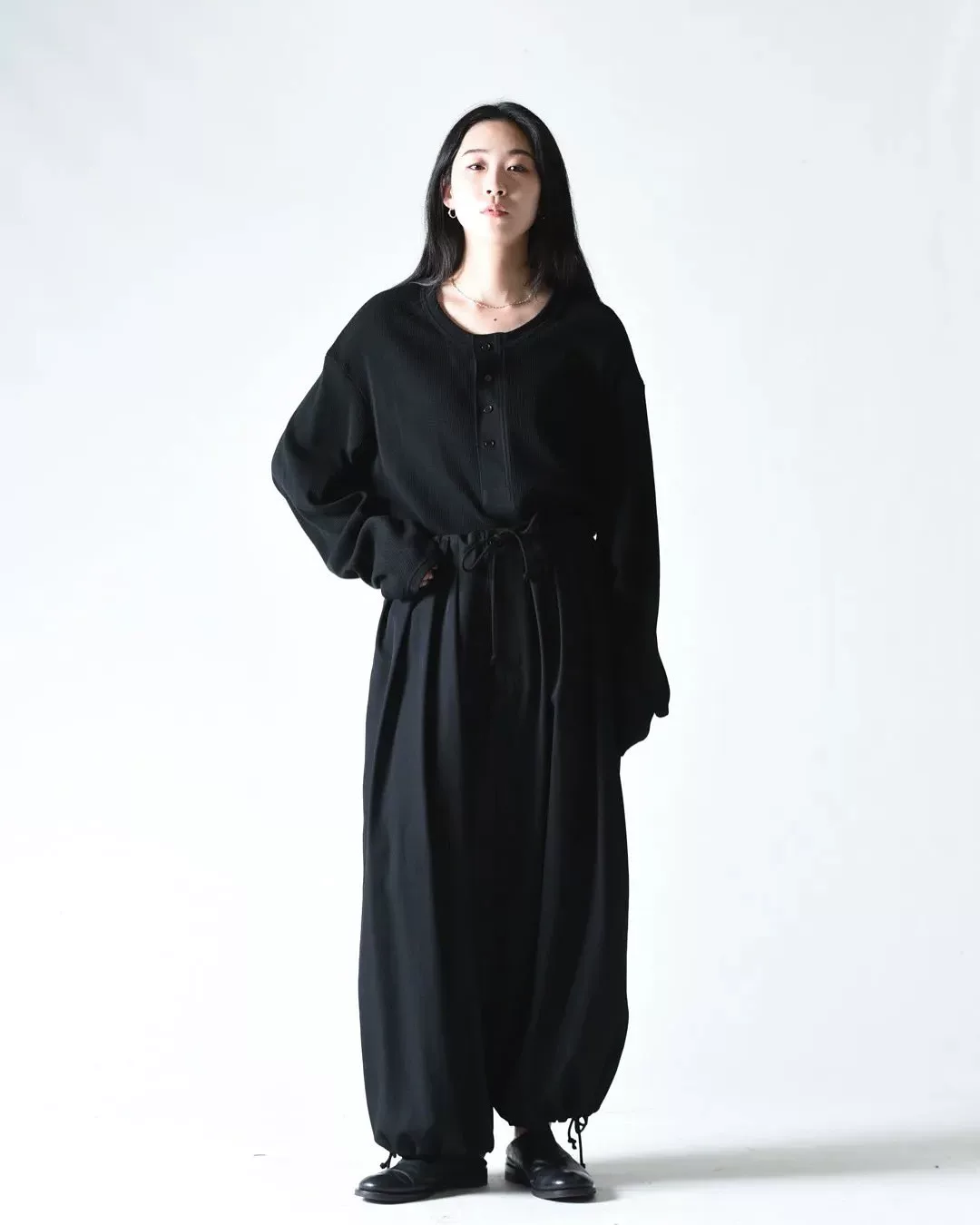 Yohji Yamamoto 19SS Pleated Drawstring Wool Pants — front