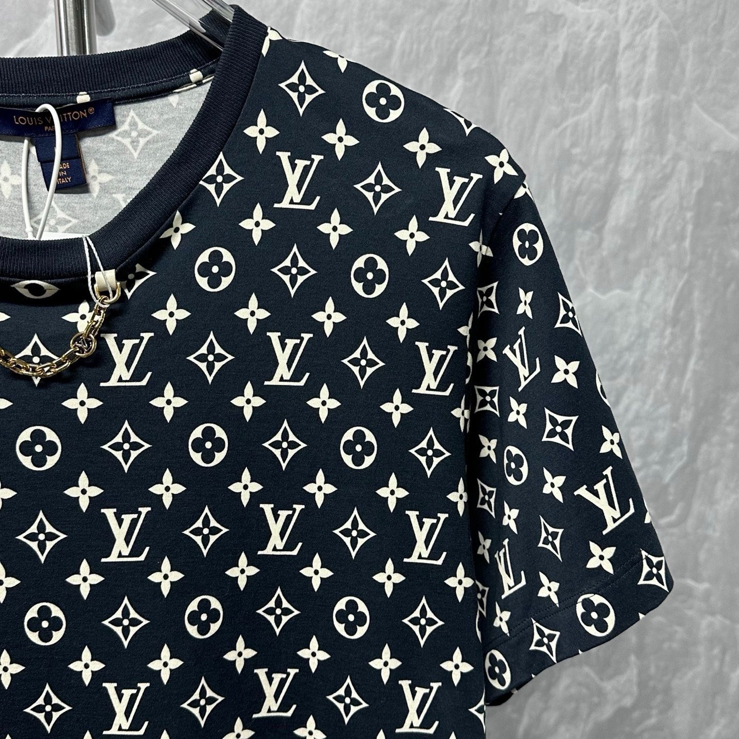 Louis Vuitton Monogram Chain Short-Sleeve Top — detail