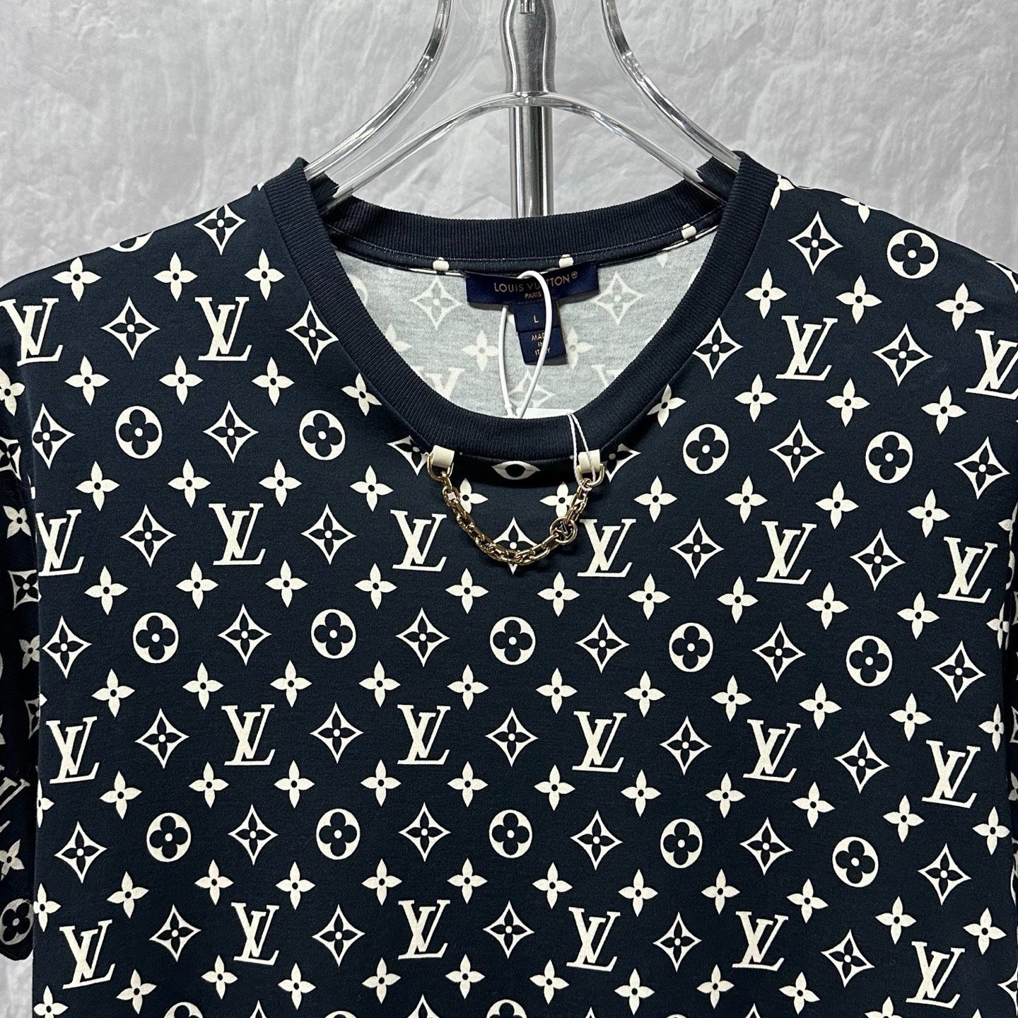 Louis Vuitton Monogram Chain Short-Sleeve Top — front