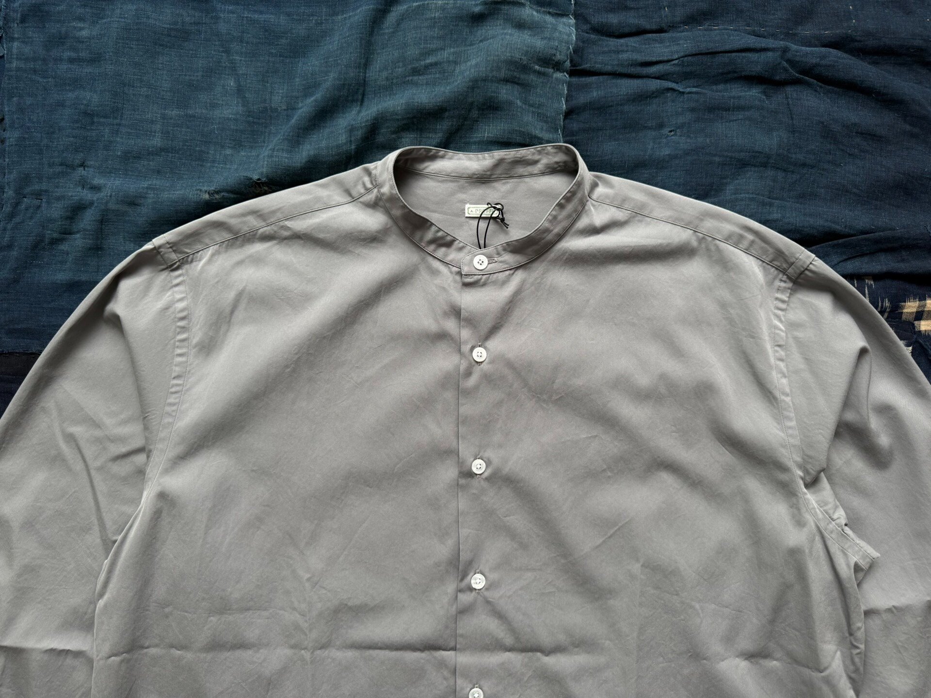 A.PRESSE 25SS Band Collar Shirt — detail
