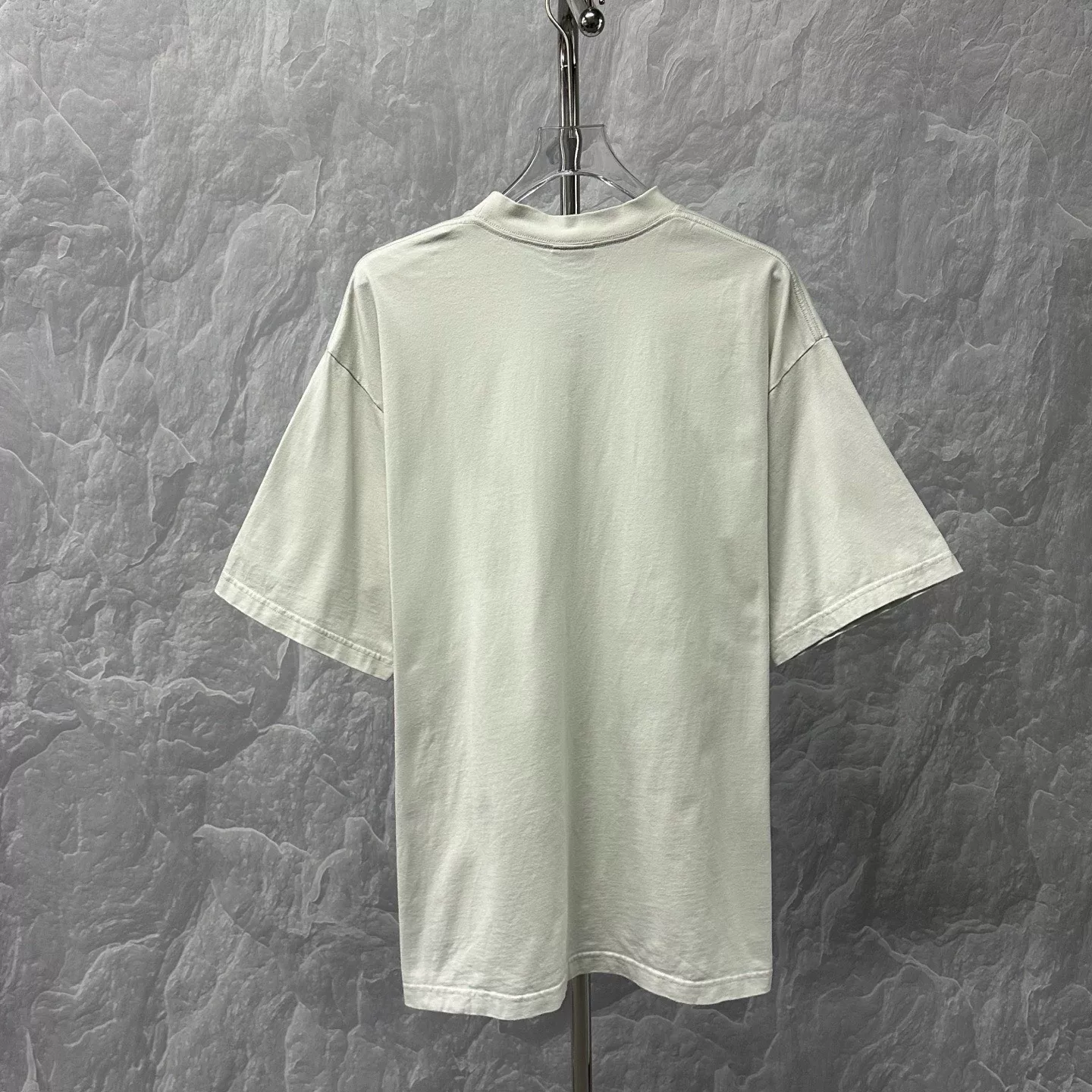 Balenciaga SS24 Distressed Blue Wave Print Tee — back