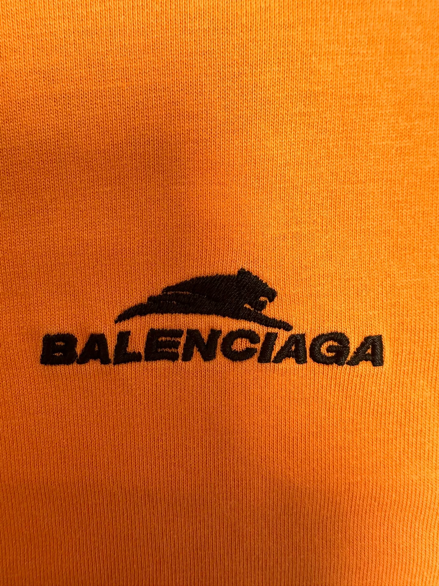 Balenciaga Orange Logo Crew Neck T-shirt — detail