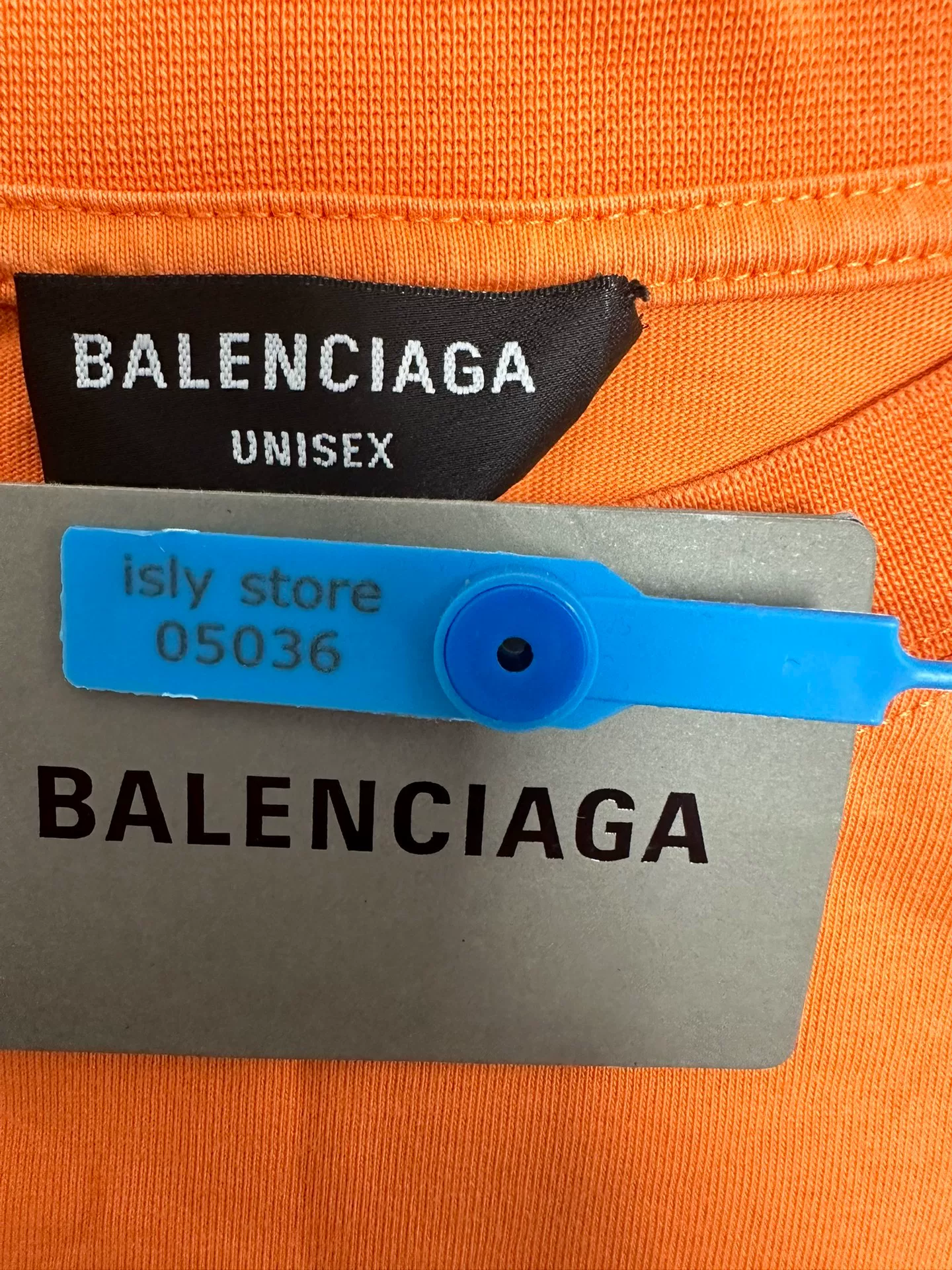 Balenciaga Orange Logo Crew Neck T-shirt — back