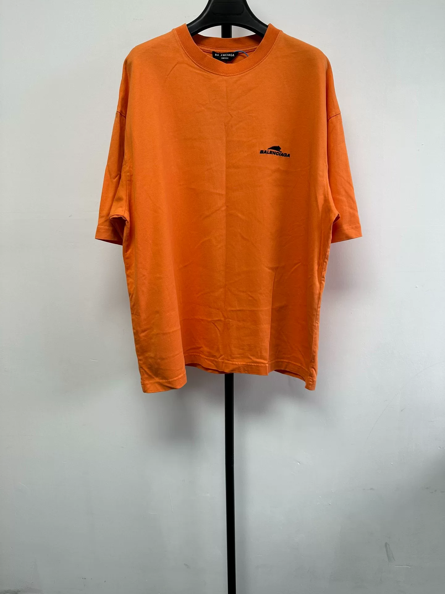 Balenciaga Orange Logo Crew Neck T-shirt — front