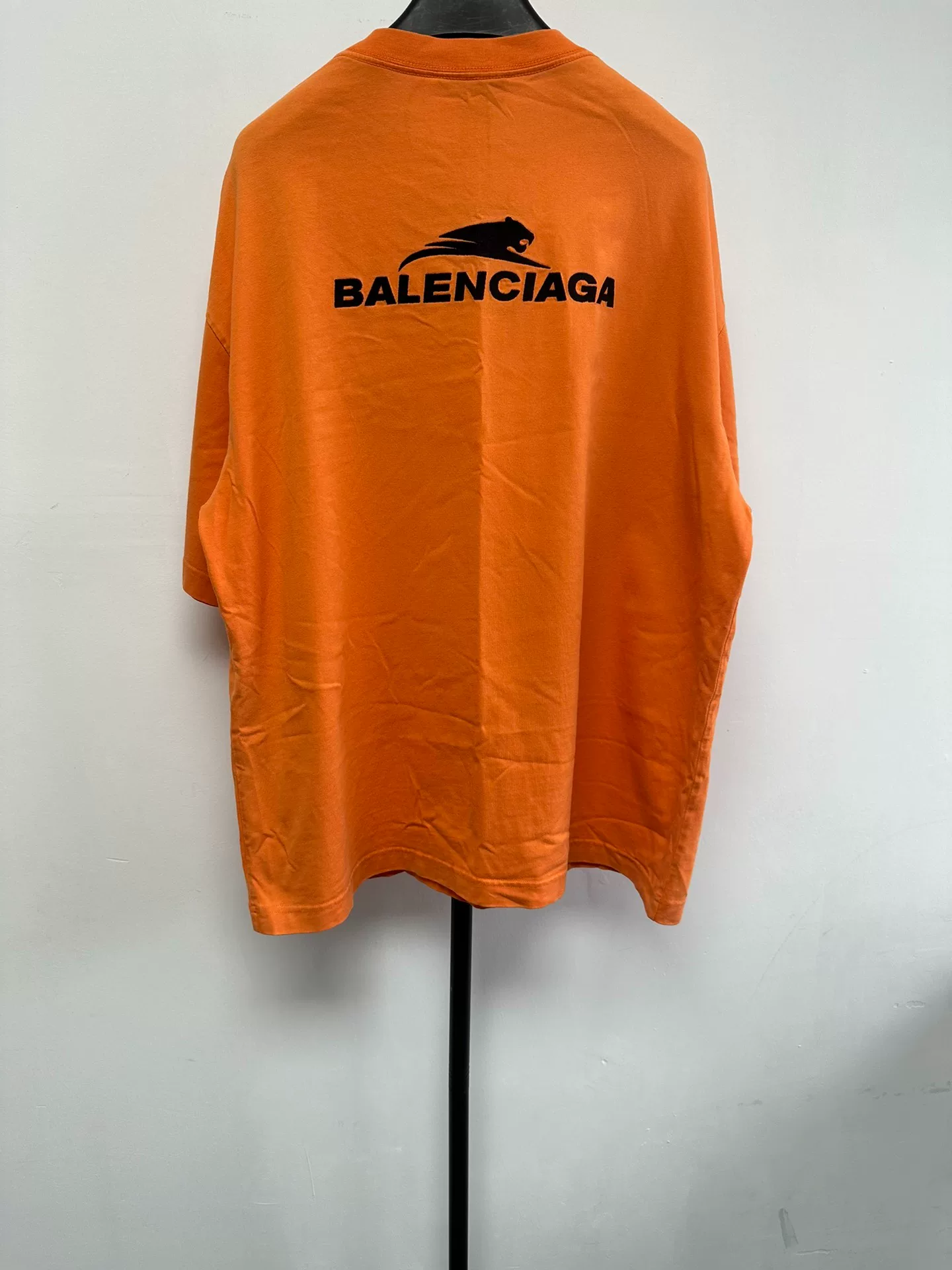 Balenciaga Orange Logo Crew Neck T-shirt