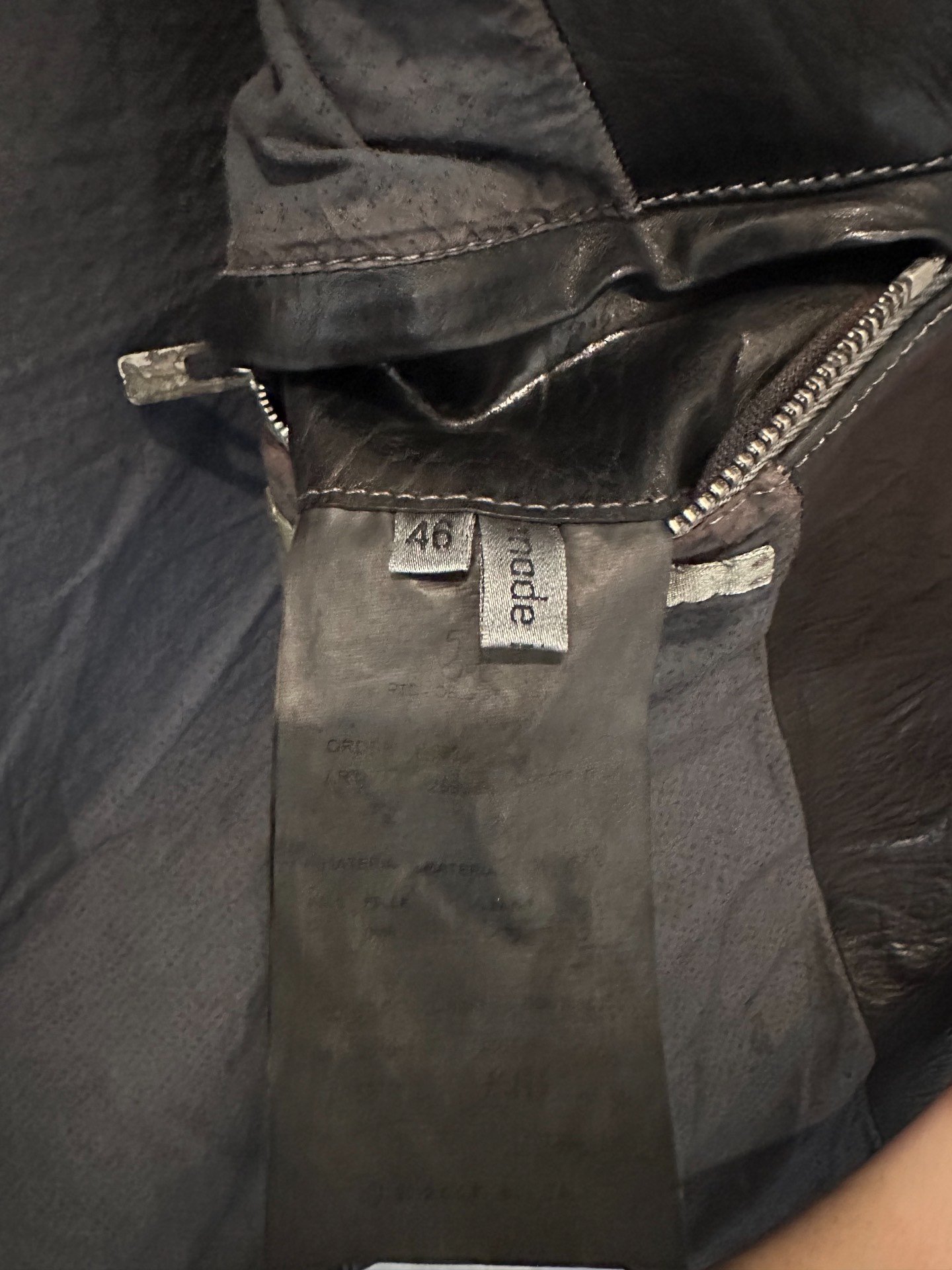 CCP Black Leather Jacket — detail
