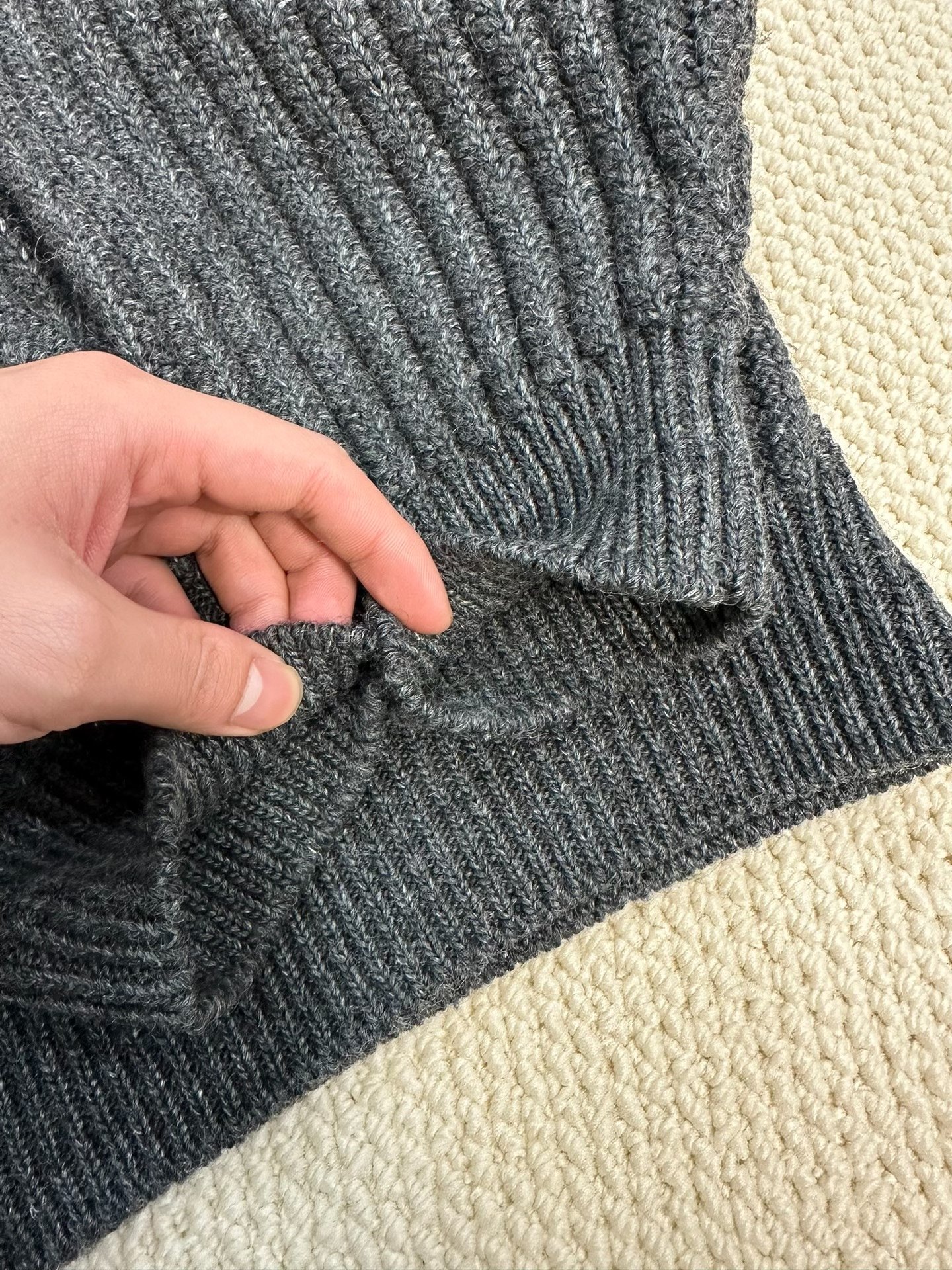 visvim amplus turtleneck wool linen sweater — label