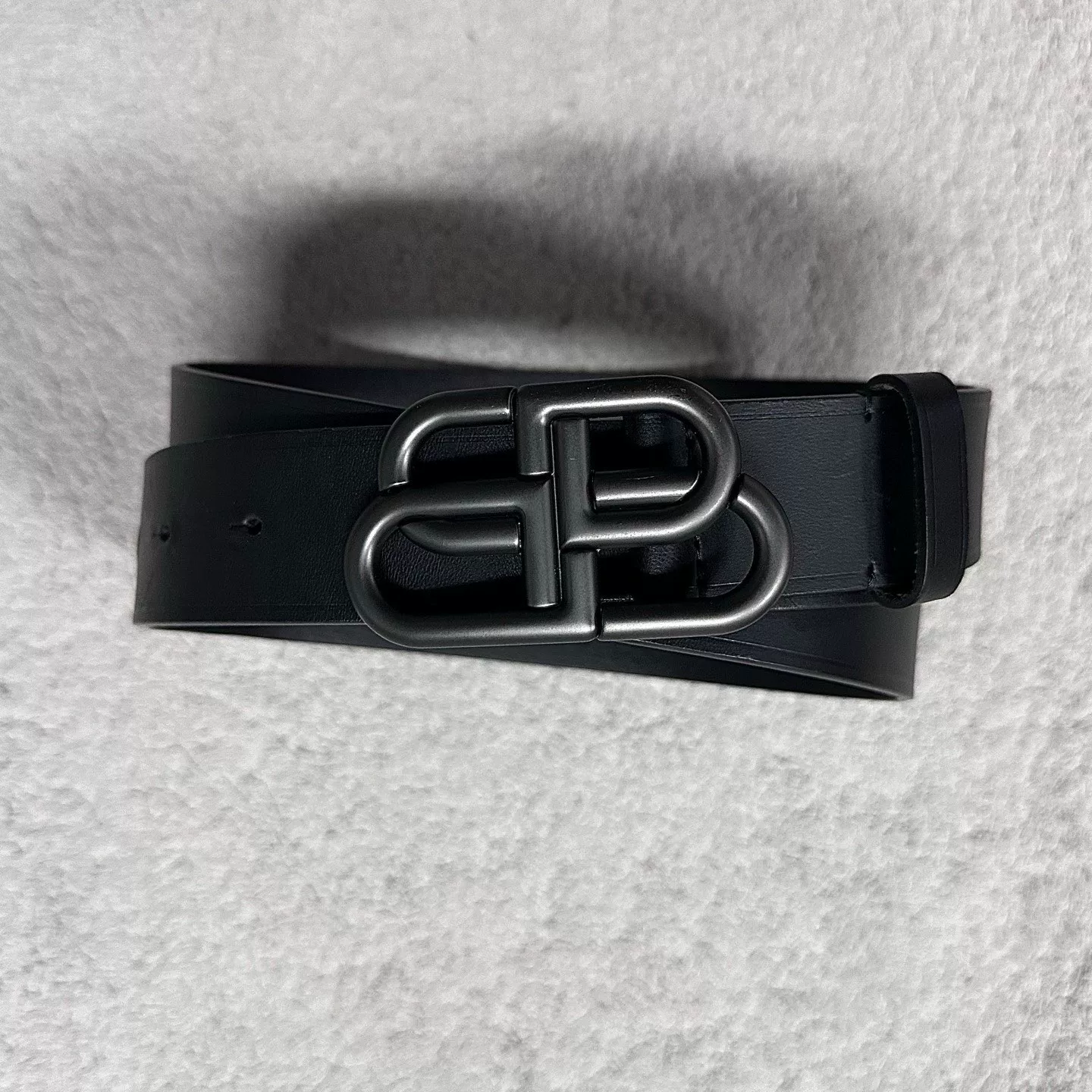 Balenciaga Metal Logo Leather Belt