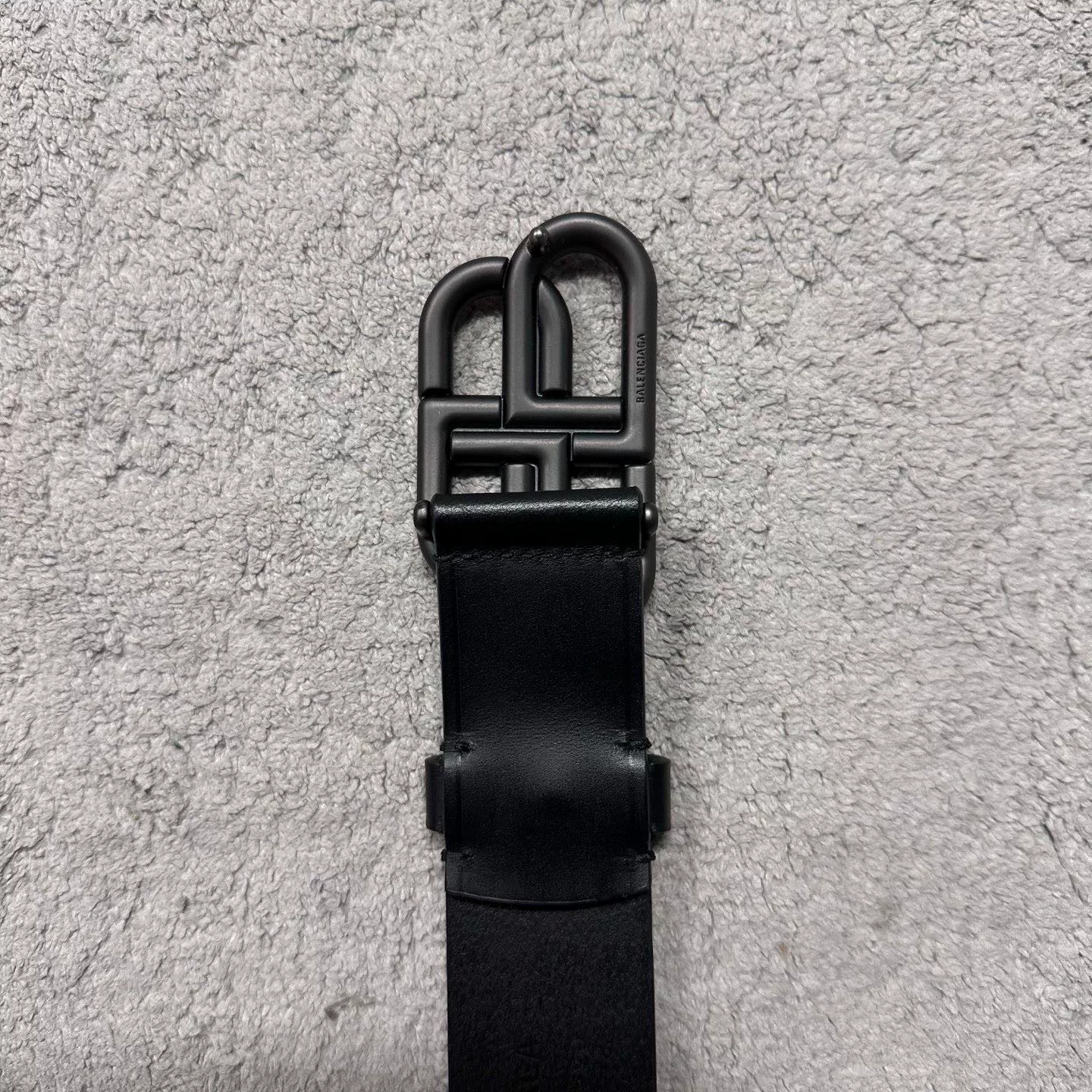 Balenciaga Metal Logo Leather Belt — back