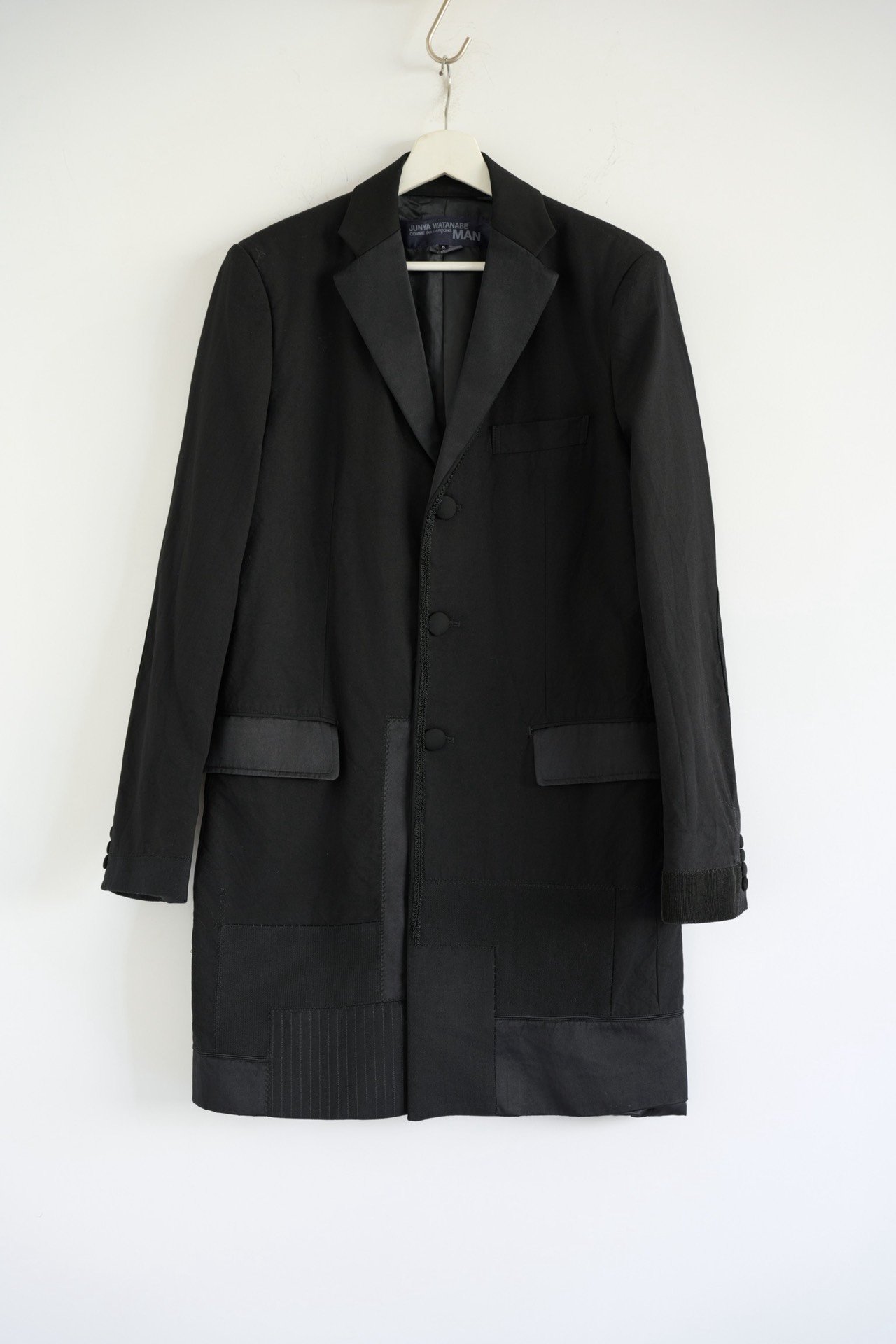 Junya Watanabe Man Black Patchwork Coat