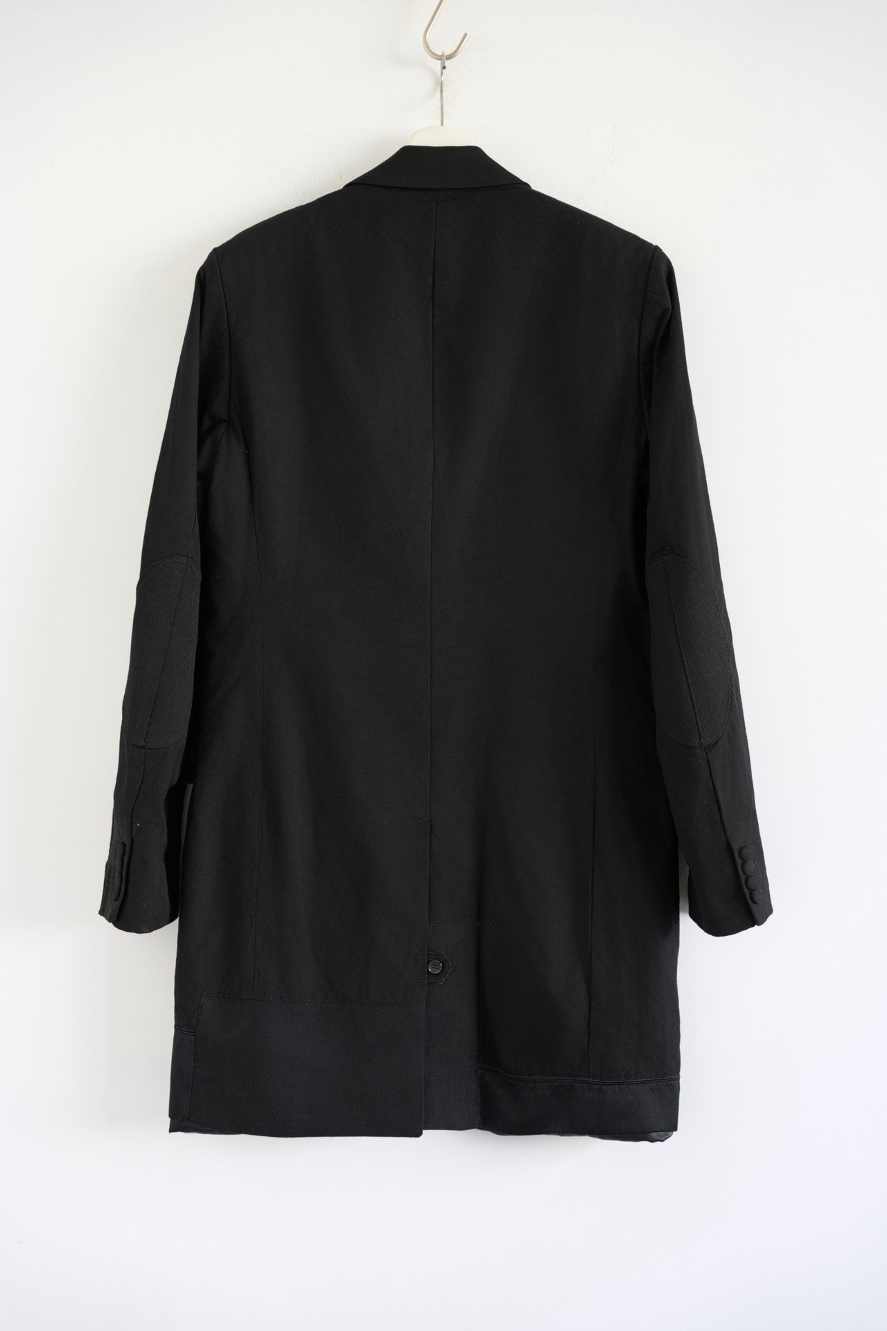 Junya Watanabe Man Black Patchwork Coat — front