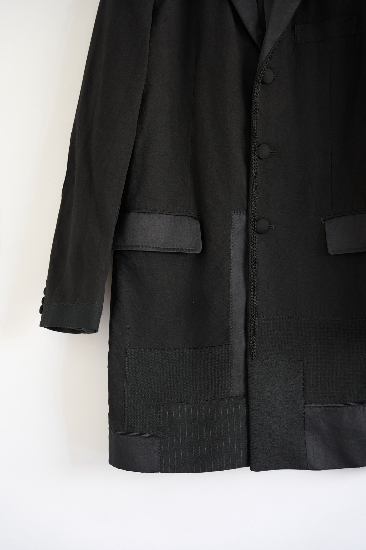 Junya Watanabe Man Black Patchwork Coat — back