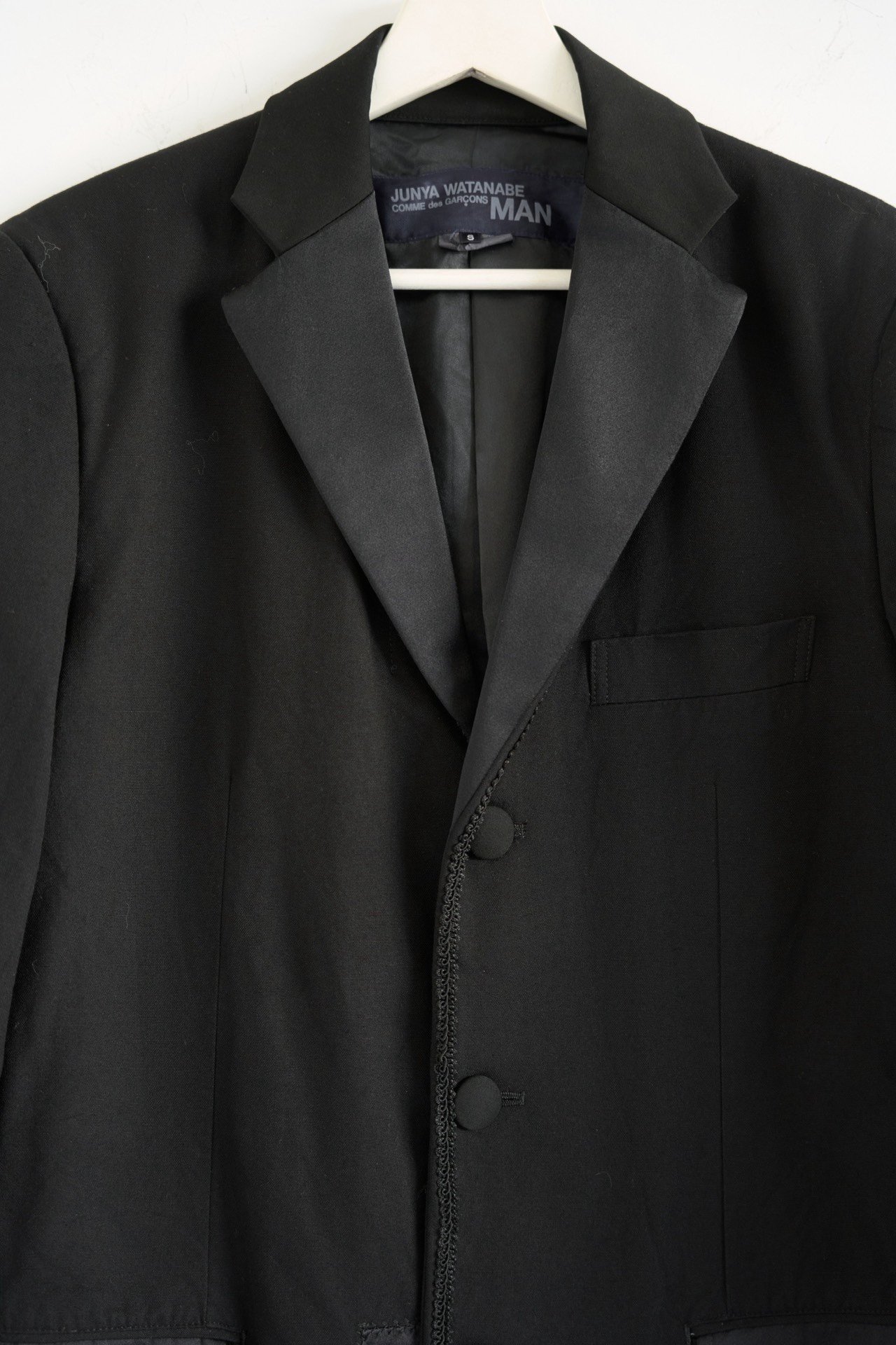 Junya Watanabe Man Black Patchwork Coat — detail