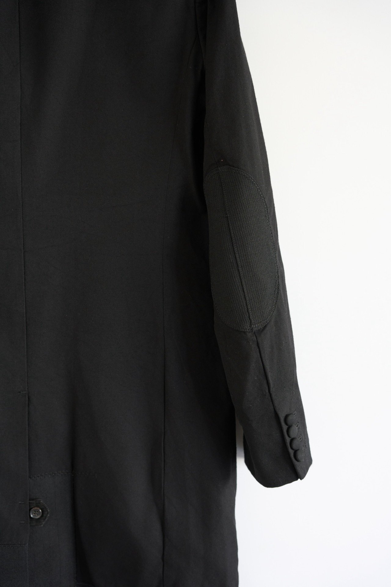 Junya Watanabe Man Black Patchwork Coat — label