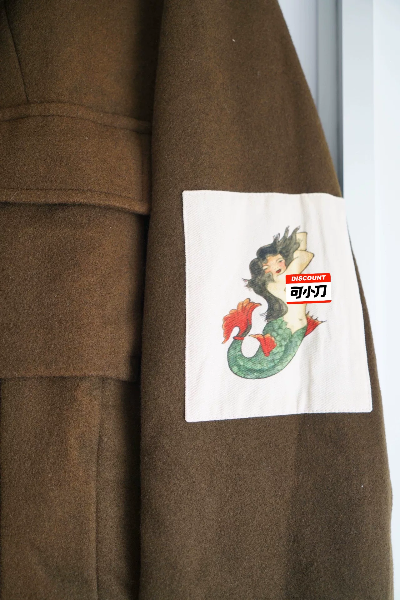 Yohji Yamamoto 03AW Mermaid Patch Jacket — detail
