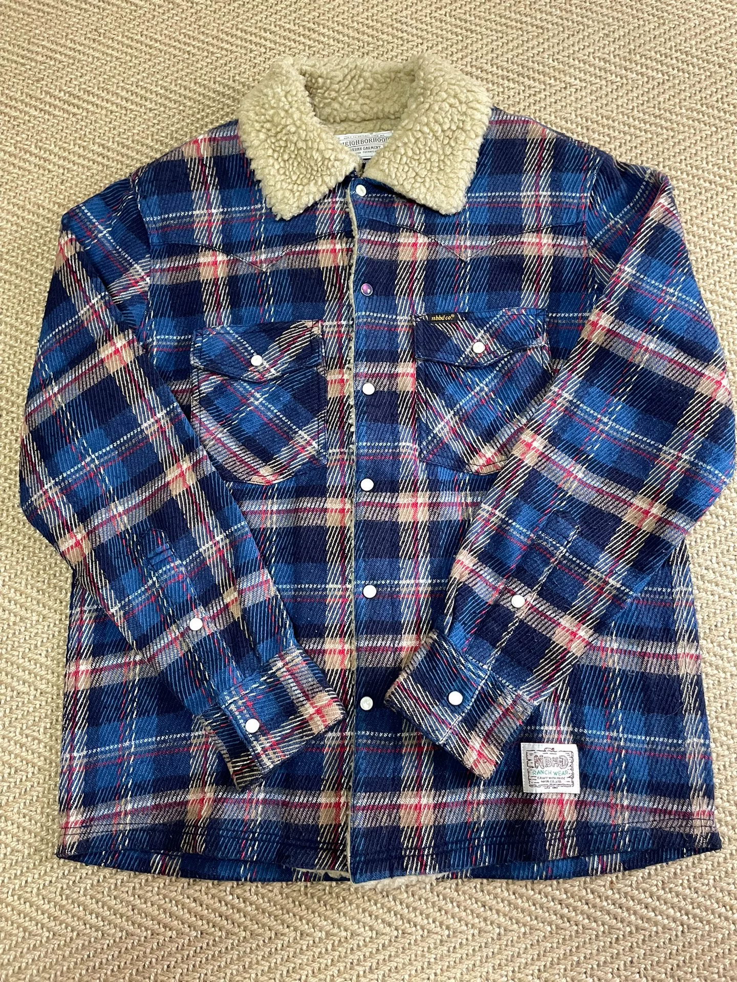 NEIGHBORHOOD KING BOA Gemstone Button Plaid Jacket
