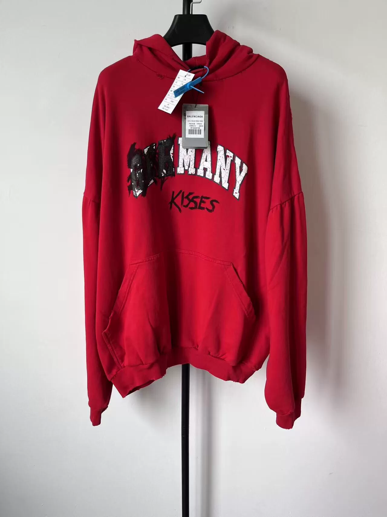 Balenciaga Women's 'GERMANY KISSES' Red Hoodie