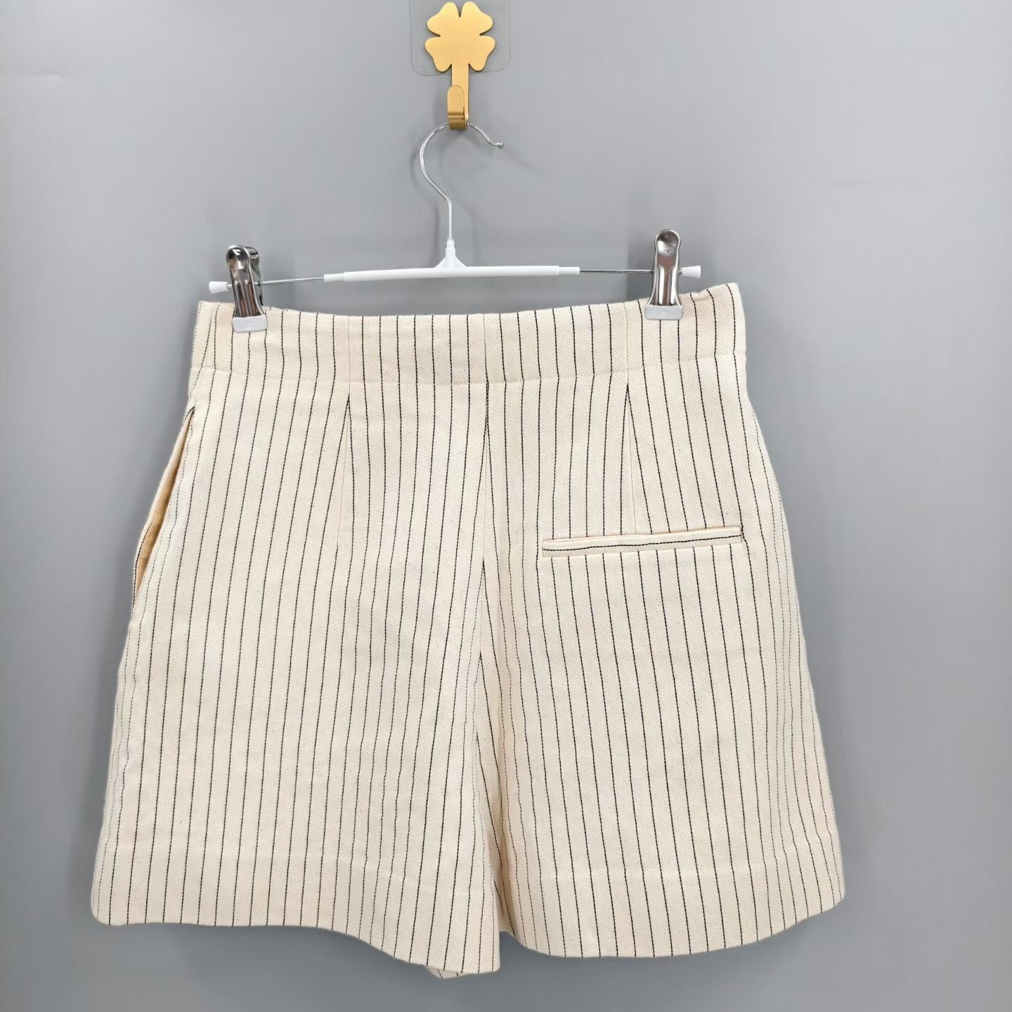 Dior Beige CD Button Vertical Stripe Skort — front
