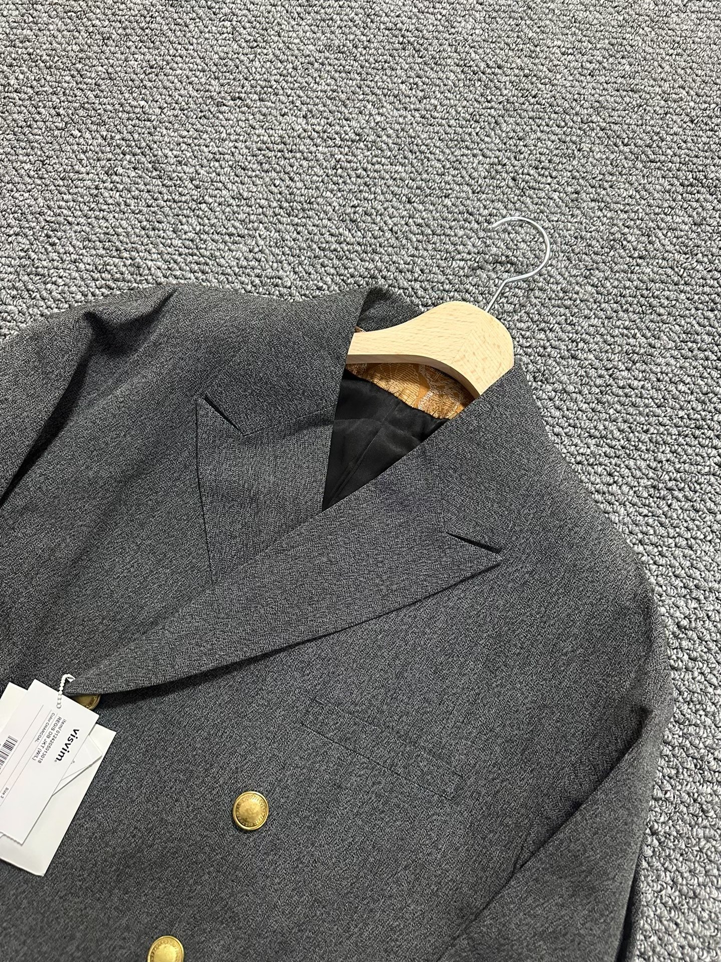 VISVIM 24AW Gray Double-Breasted Jacket — front