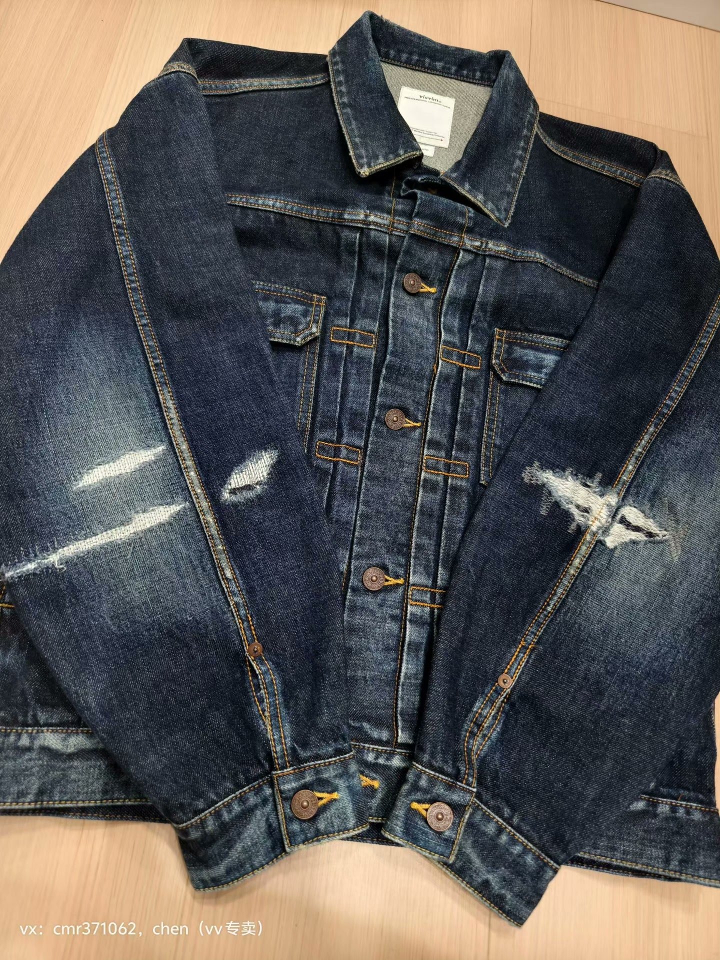 visvim 21ss 101xx Damaged Denim Jacket — back