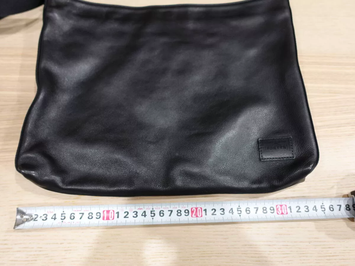 PORTER Black Leather Shoulder Bag — back
