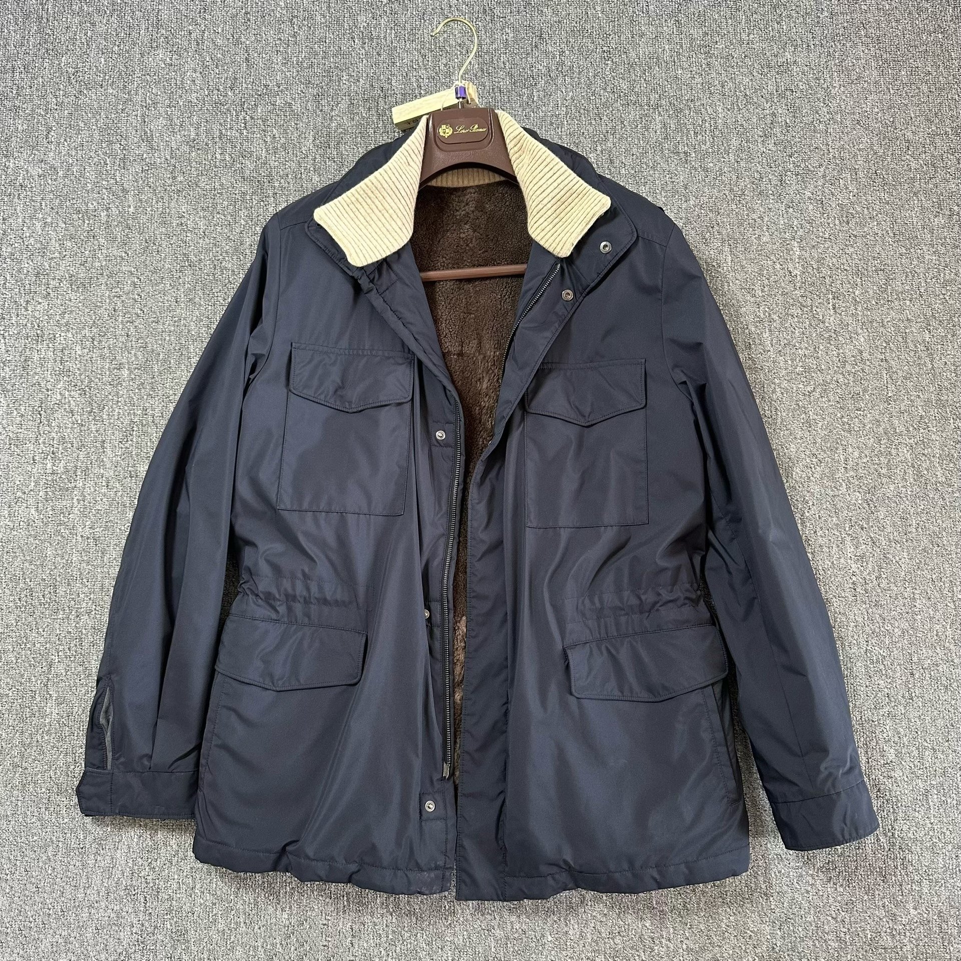 Loro Piana Traveller Cashmere Fur Coat — detail