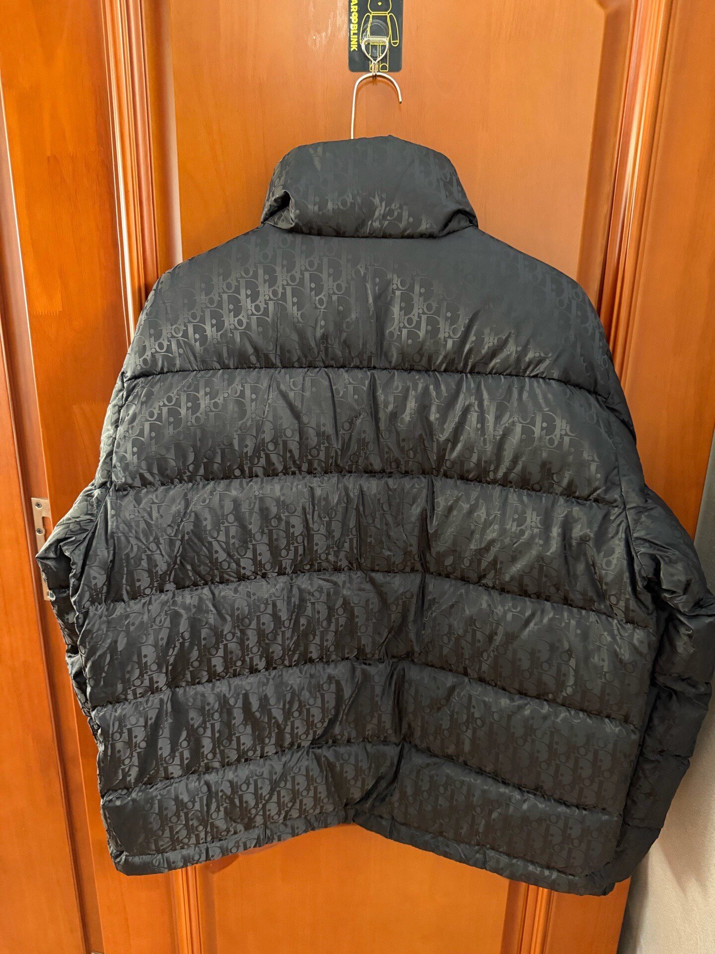 Dior Black All-Over Logo Print Down Jacket — front