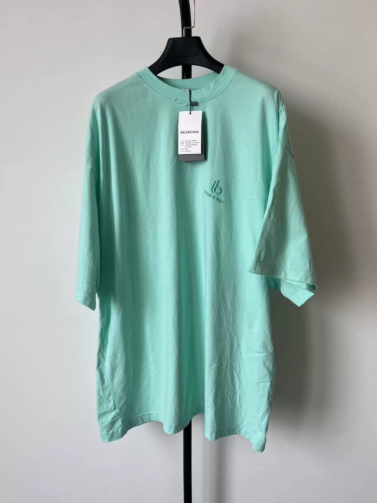 Balenciaga Mint Green Crewneck T-Shirt