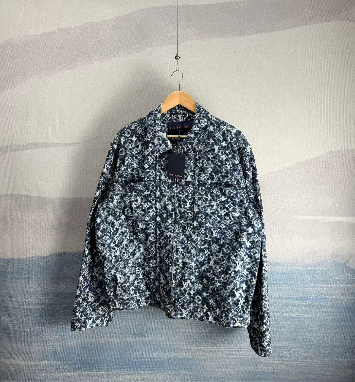 Louis Vuitton Blue All-Over Print Denim Jacket