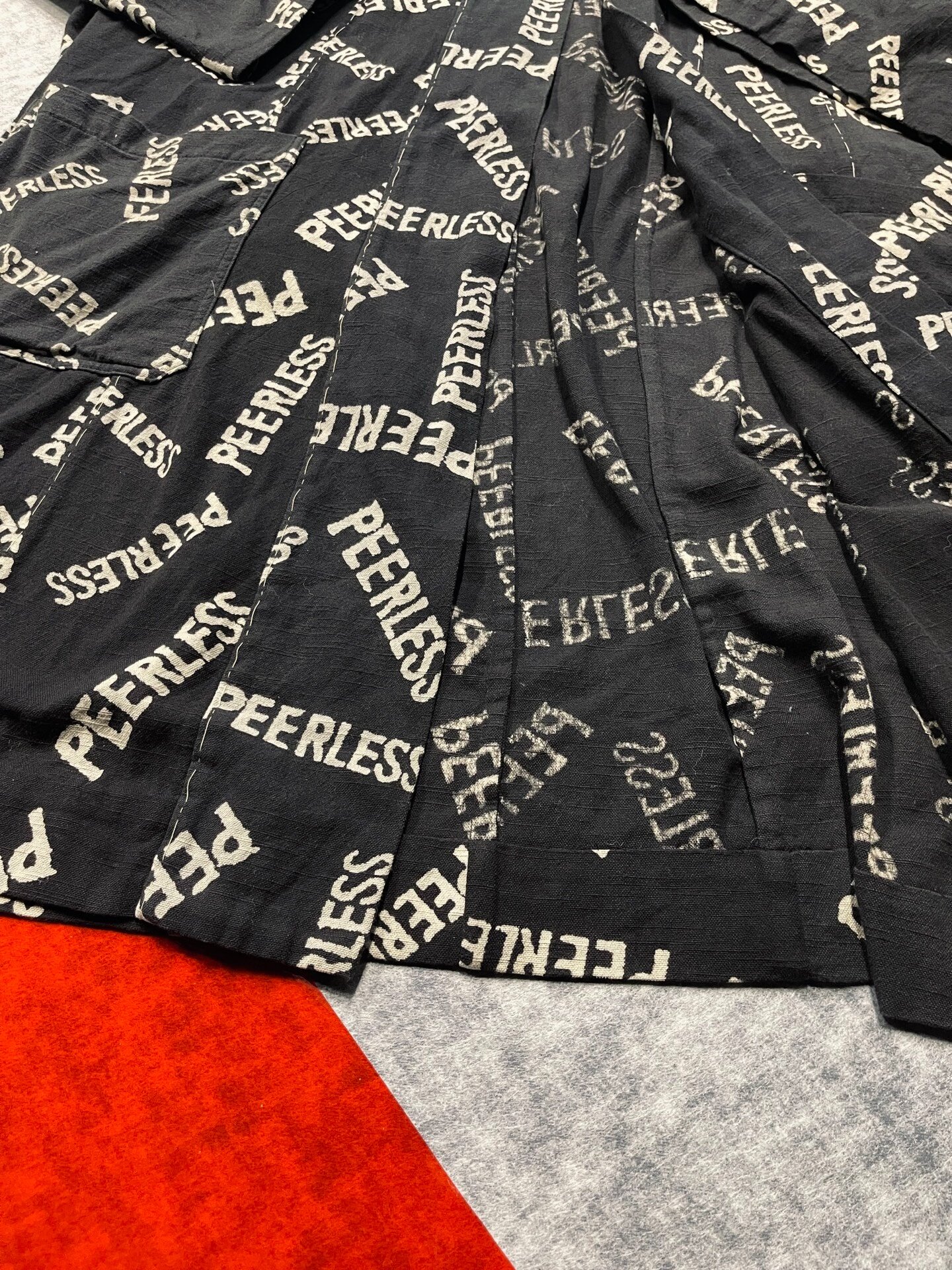 Visvim Logo Print Long Robe Coat — label