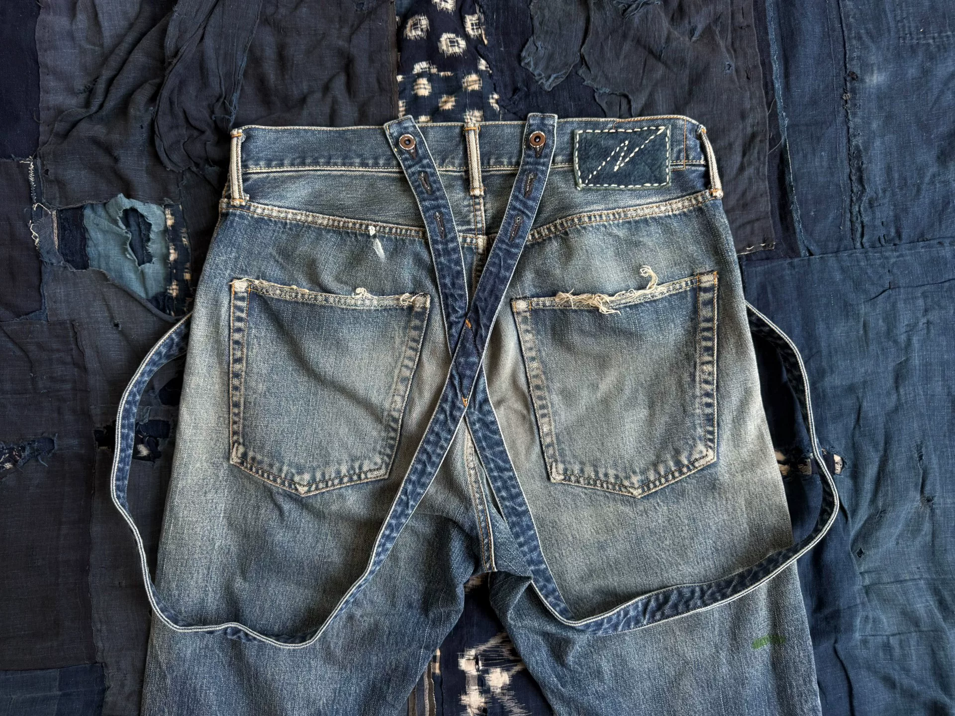 VISVIM 19AW TRAVAILLER BRACES DRY DENIM — back