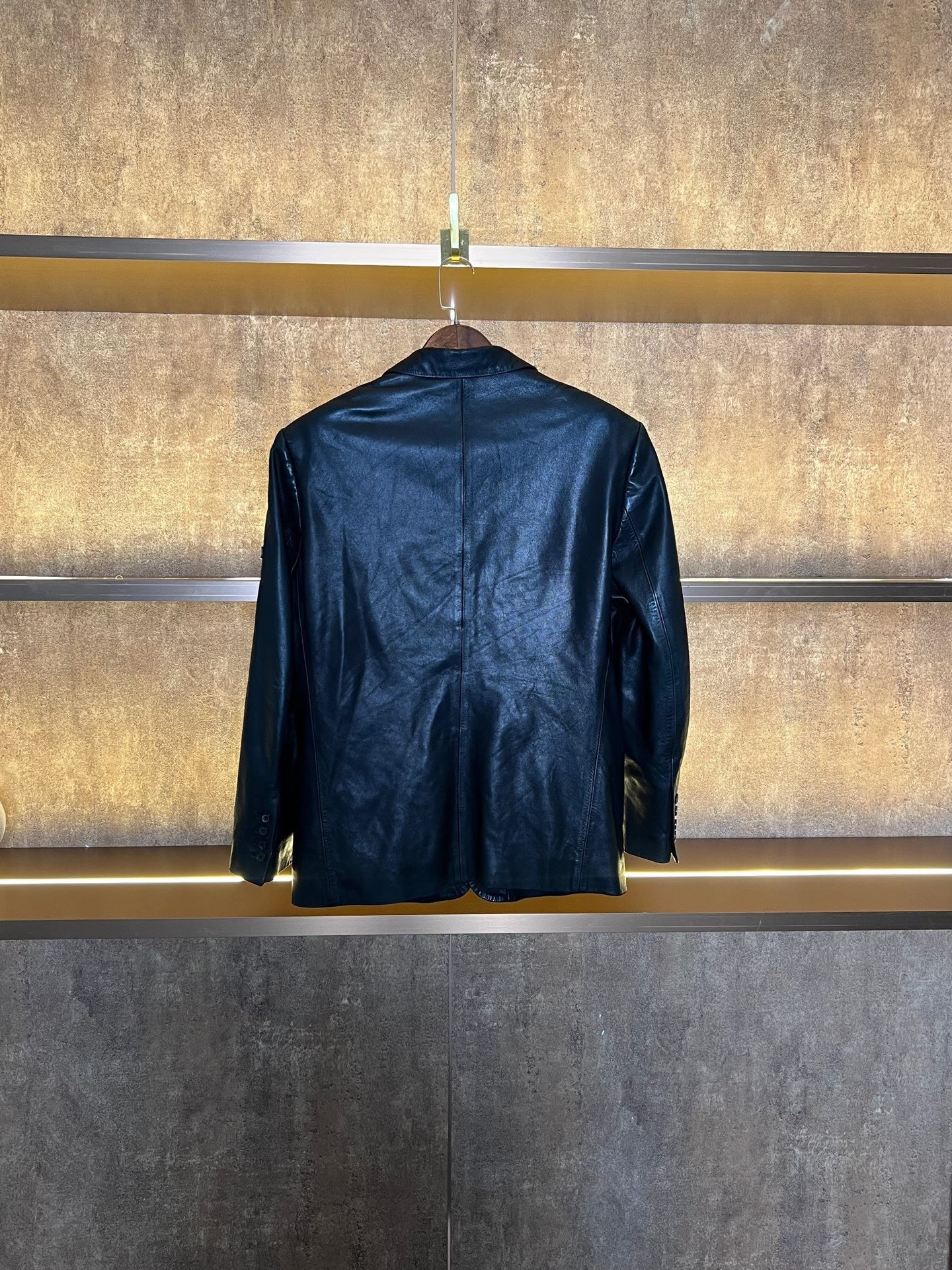 Balenciaga Sleeve Logo Sheepskin Blazer — front