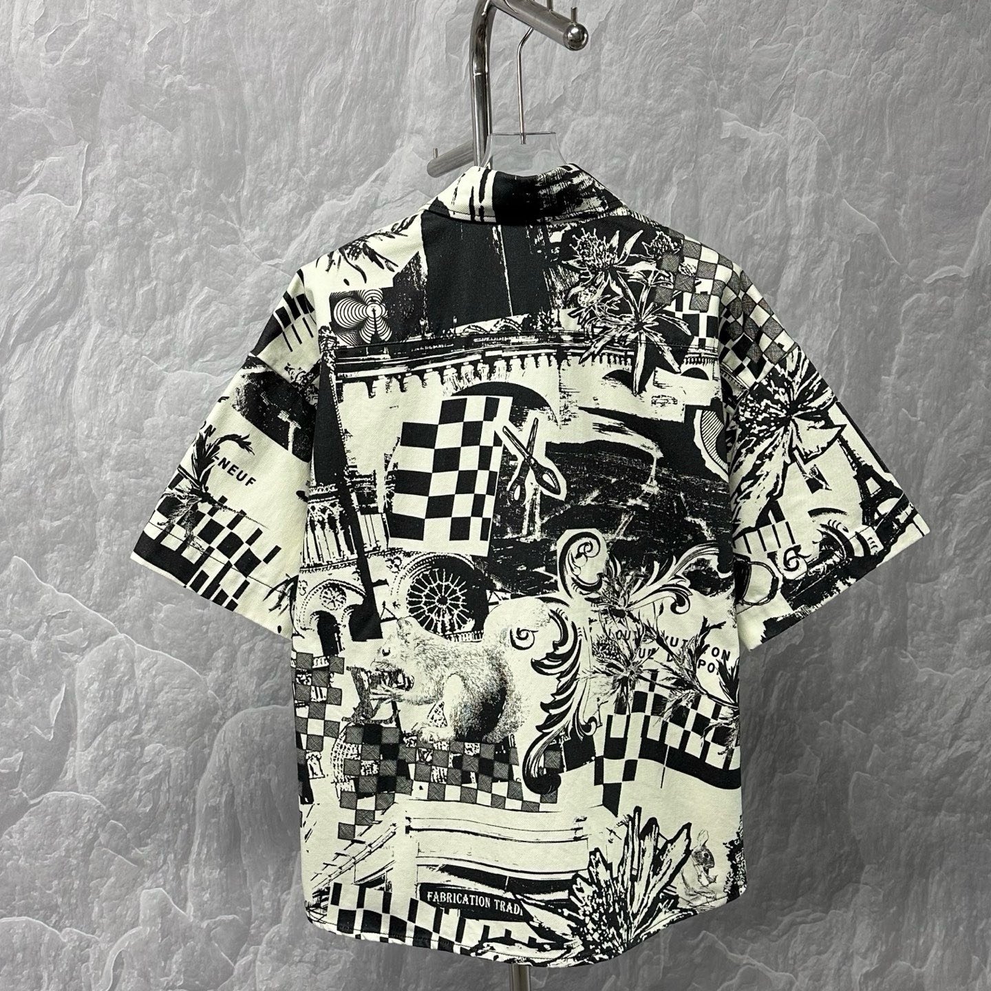 Louis Vuitton Graffiti Denim Short-Sleeve Shirt — back